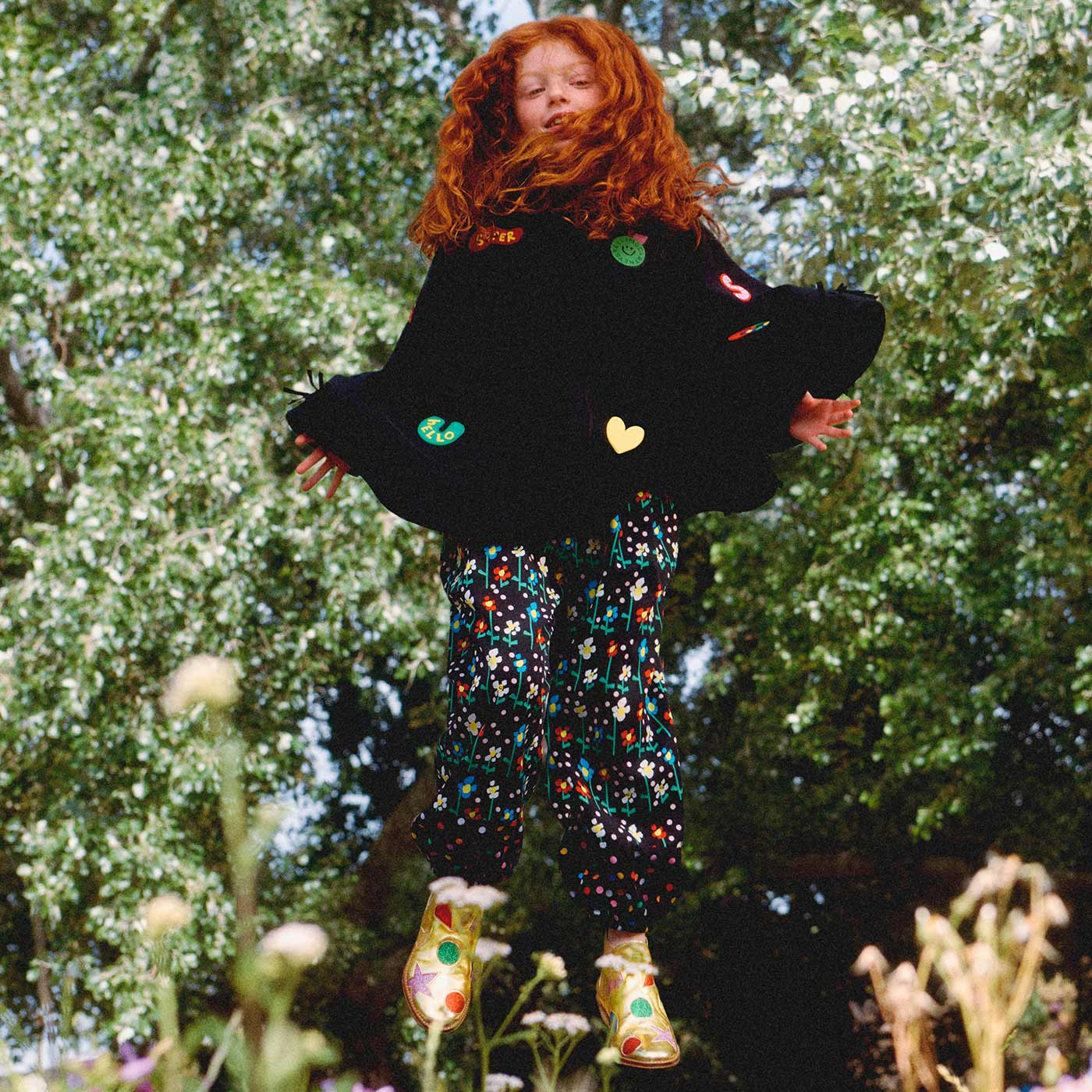 Παιδικό Παντελόνι Floral Black