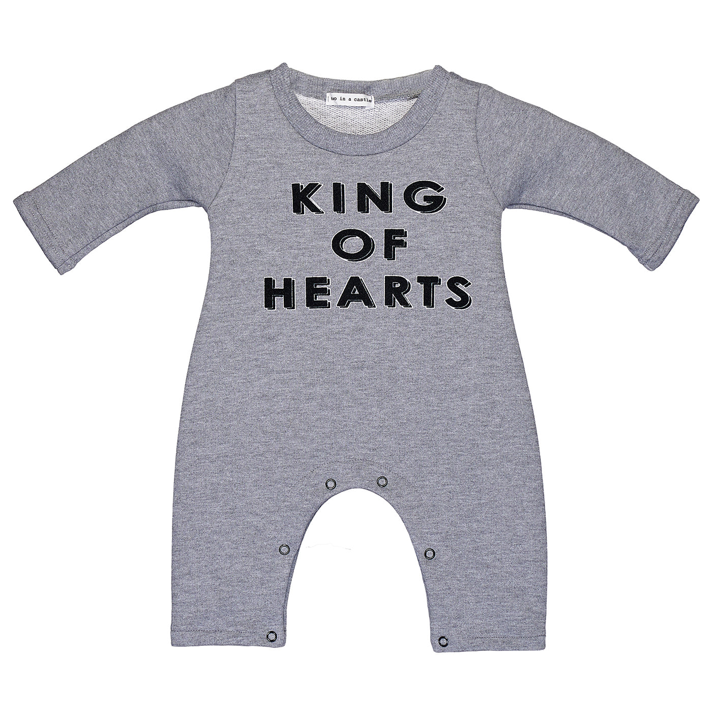 Βρεφικό Ολόσωμο Φορμάκι King of Hearts Grey