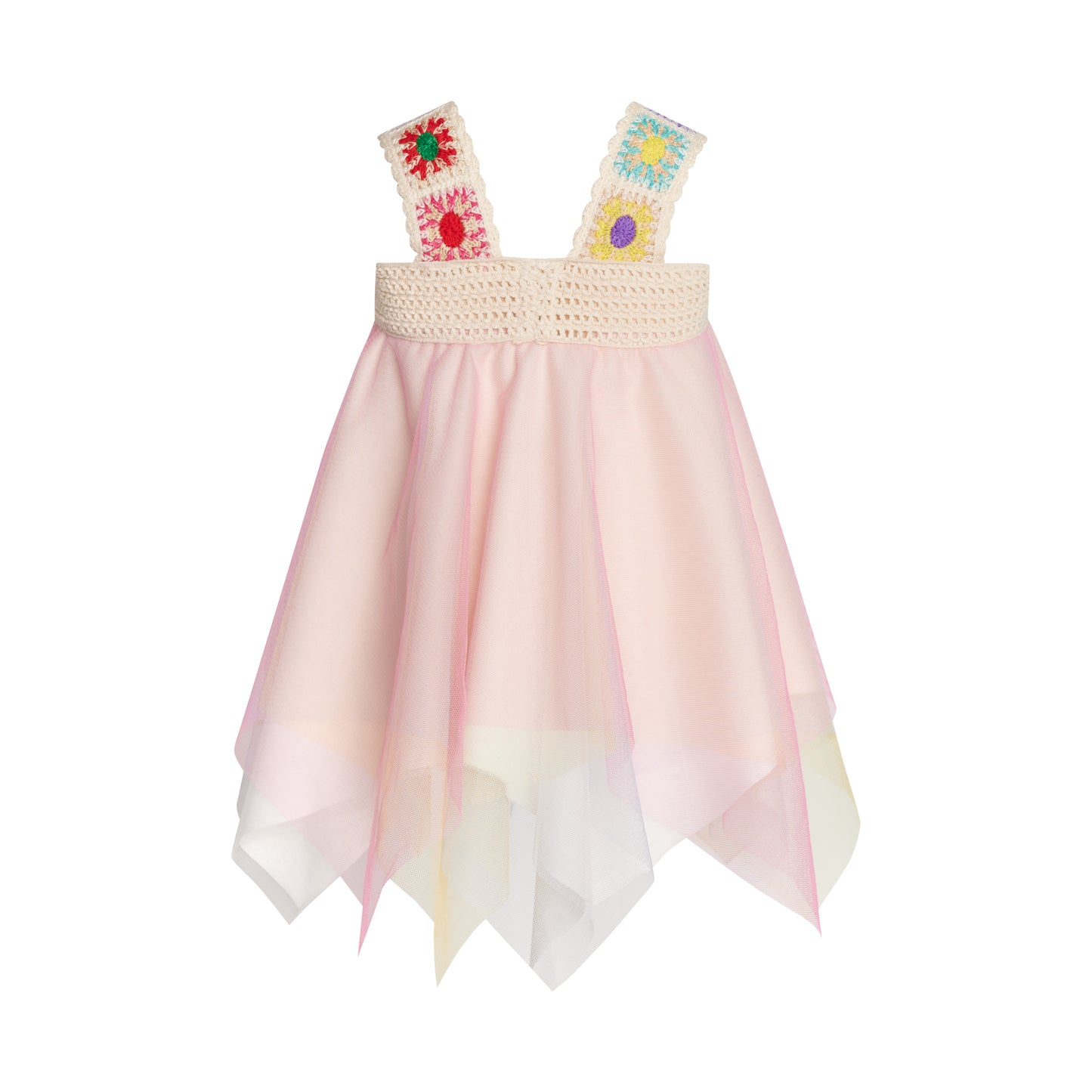 52A.T6050_MULTICOLOR # Βρεφικό Φόρεμα Coconut Milk Crochet