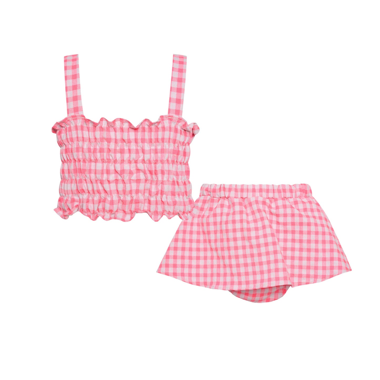52A.T6060_PLAIDS # Baby Set with Skirt Blossom Vichy