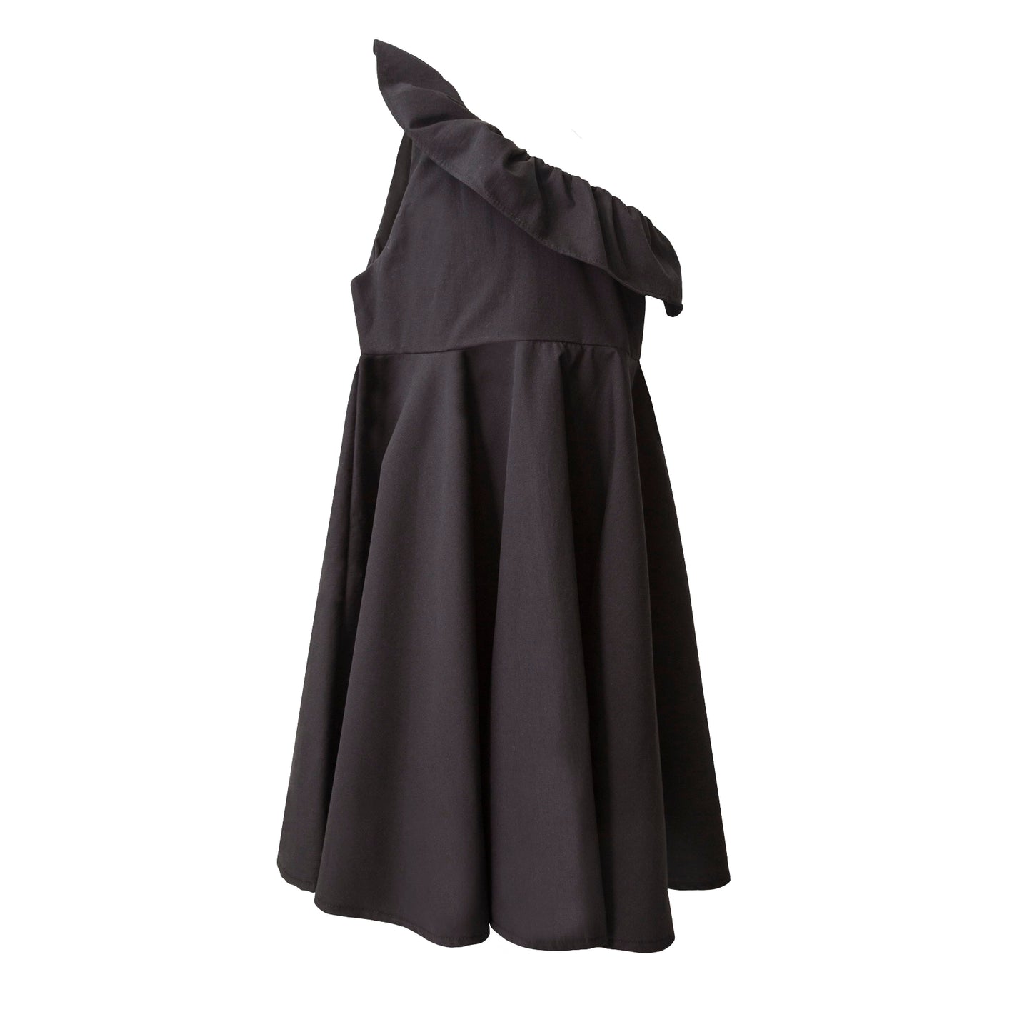 52A.T6128_BLACK # Kids One-Shoulder Dress Black