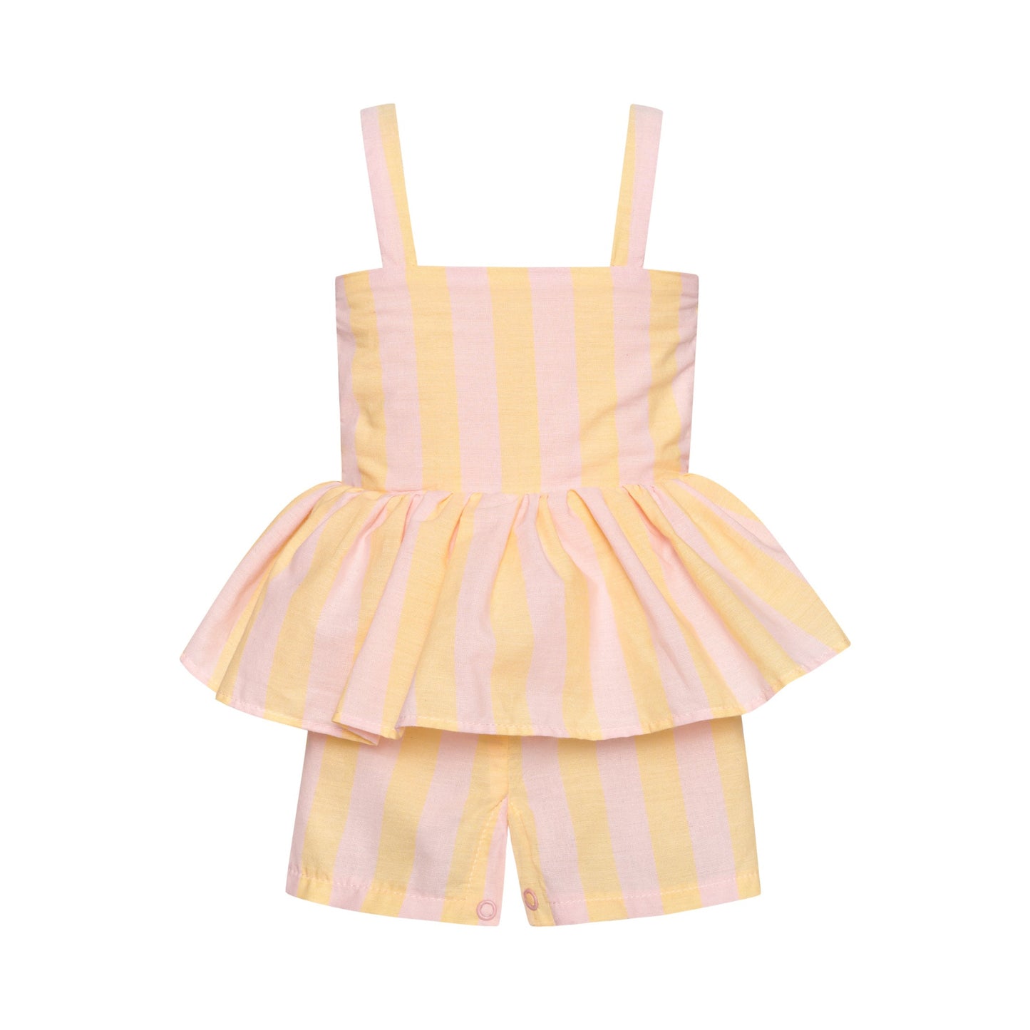 52A.T6164_STRIPED # Baby Striped Romper Strawberry Banana