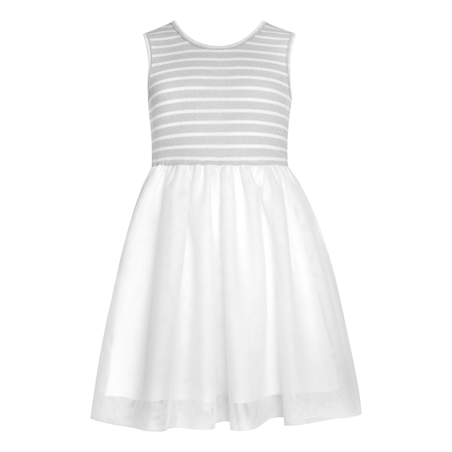 52A.T6270_OFFWHITE # Παιδικό Αμάνικο Φόρεμα Whipped Cream Stripes