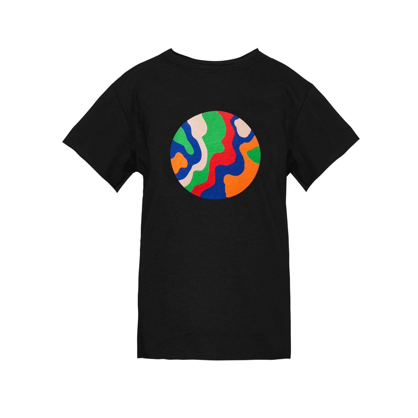 52A.T6306_BLACK # Kids T-Shirt Happy Marshmallow Planet Black