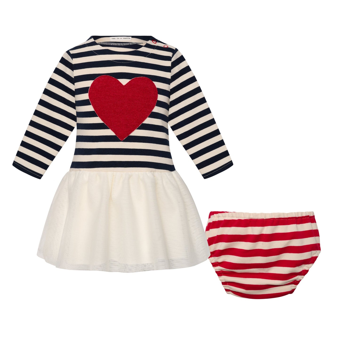 52B.T6513_STRIPED # Βρεφικό Φόρεμα Universe Striped Heart