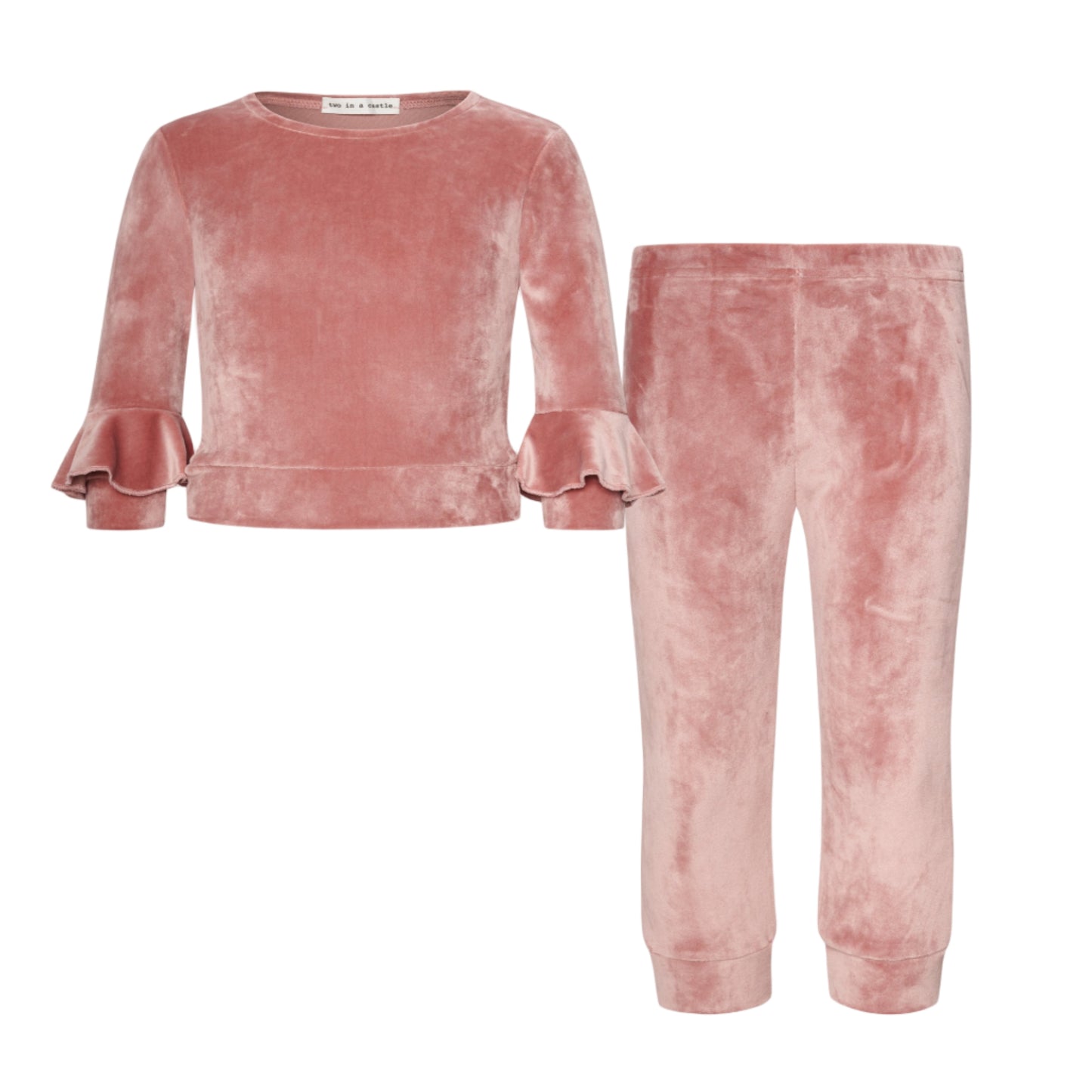 52B.T6697_PINK # Βρεφικό Βελούδινο Σετ Romantic