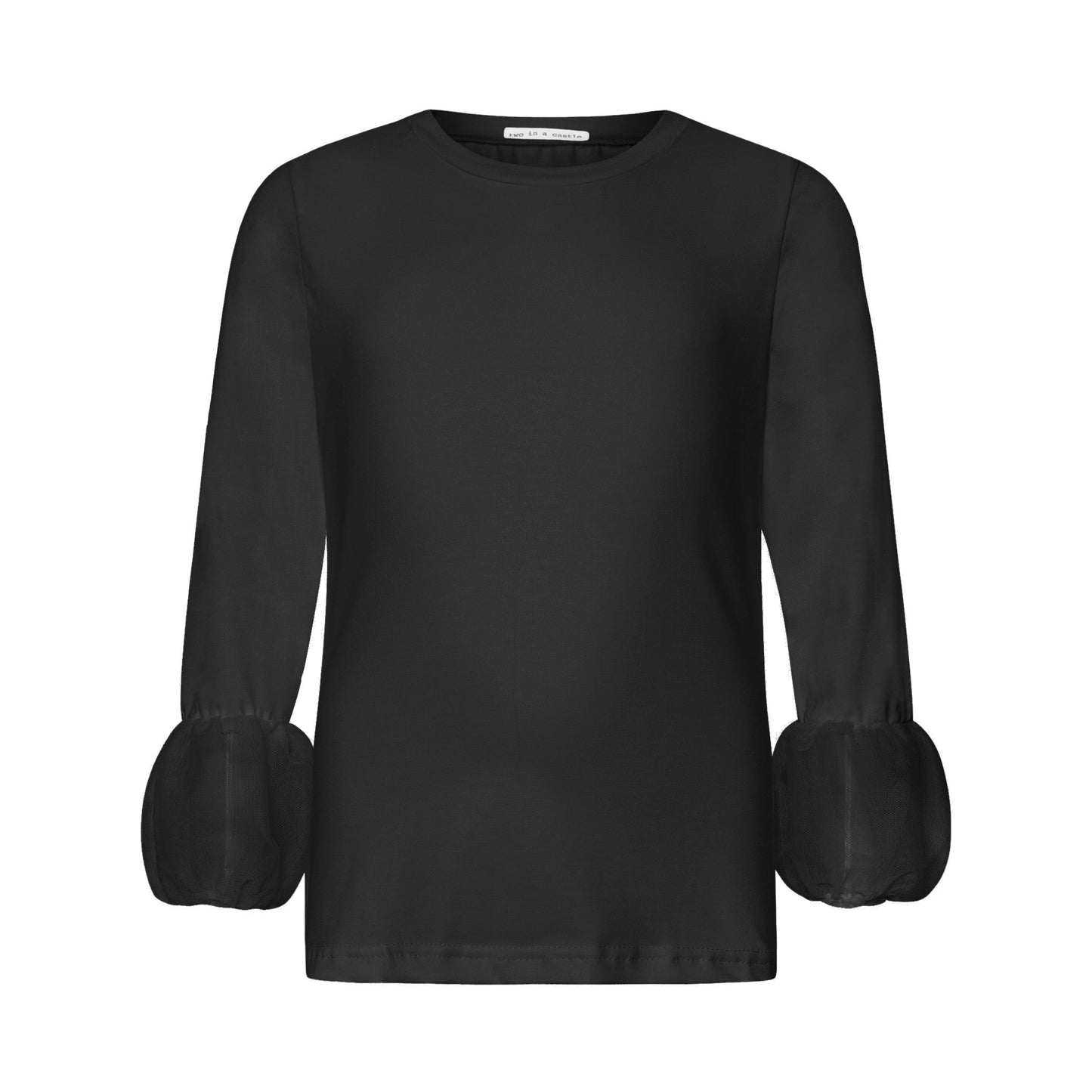 52B.T6730_BLACK # Kids Long-Sleeved Tulle Blouse Black