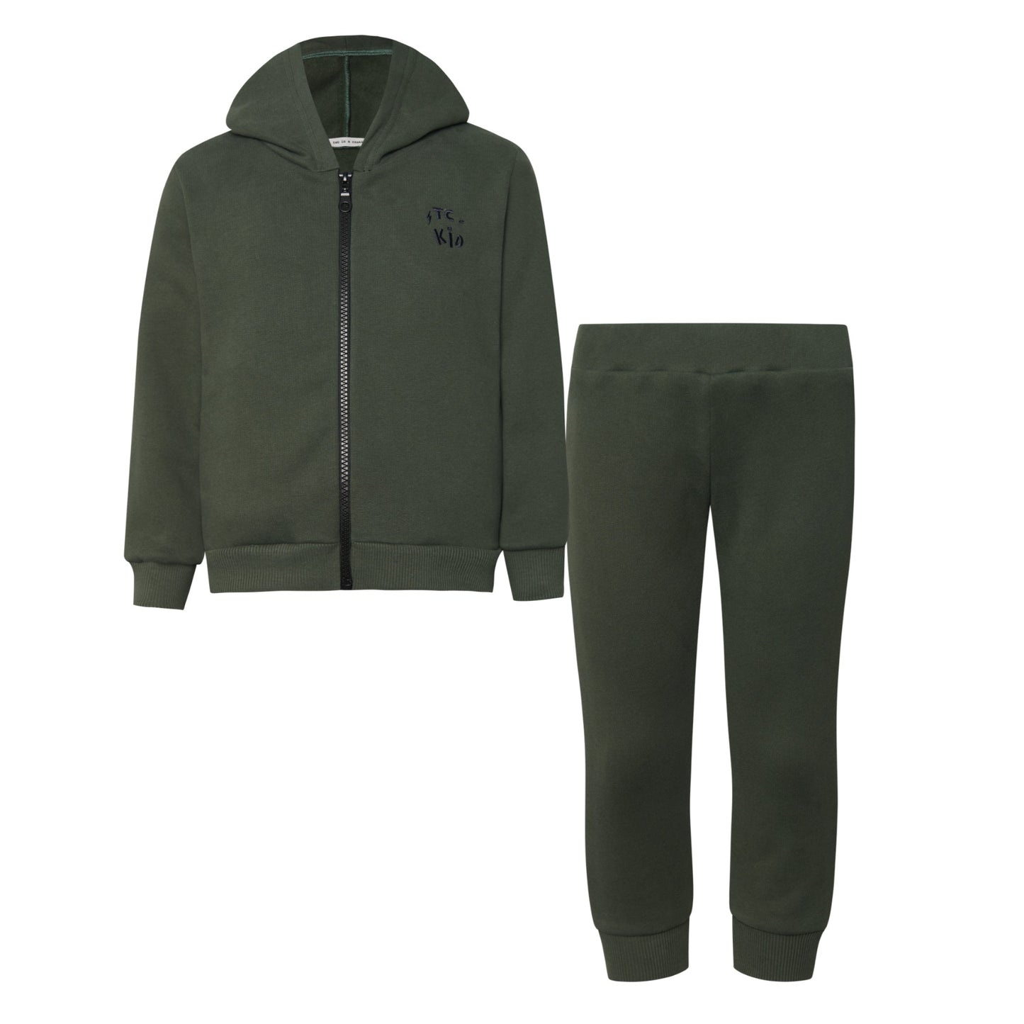 52B.T6918_KHAKI # Παιδικό Σετ Φόρμες με Ζακέτα Khaki