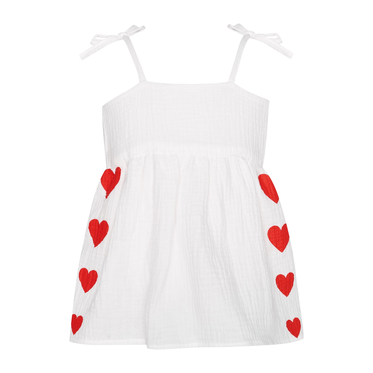 62A.T7000 # Baby Sleeveless Bodysuit Dress Hearts Breezy