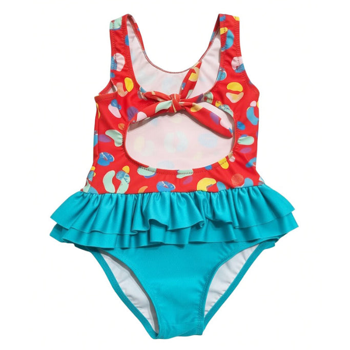 62A.TT112-188 # Kids One-Piece Swimsuit Ioanna Red Leopard