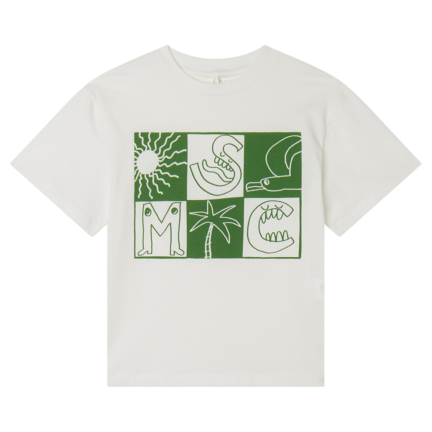 52A.TW8R31_Z0434_101 # Kids T-Shirt Green Squares