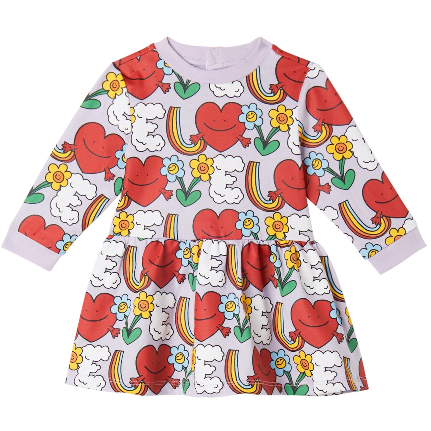 52B.TX1010_Z3194_522MC # Βρεφικό Φόρεμα Φούτερ Rainbow Hearts