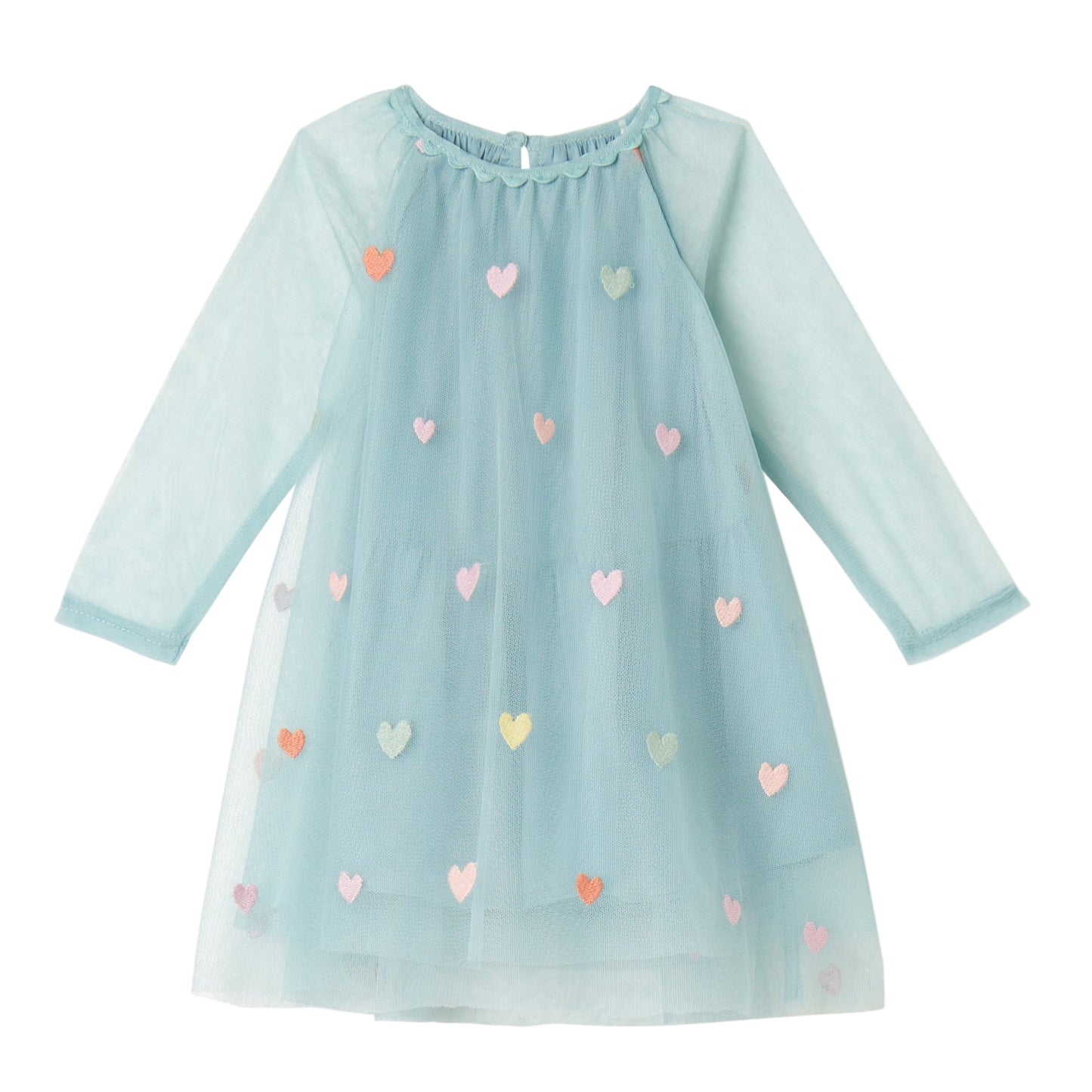 52B.TX1140_Z3079_923MC # Βρεφικό Τούλινο Φόρεμα με Καρδιές