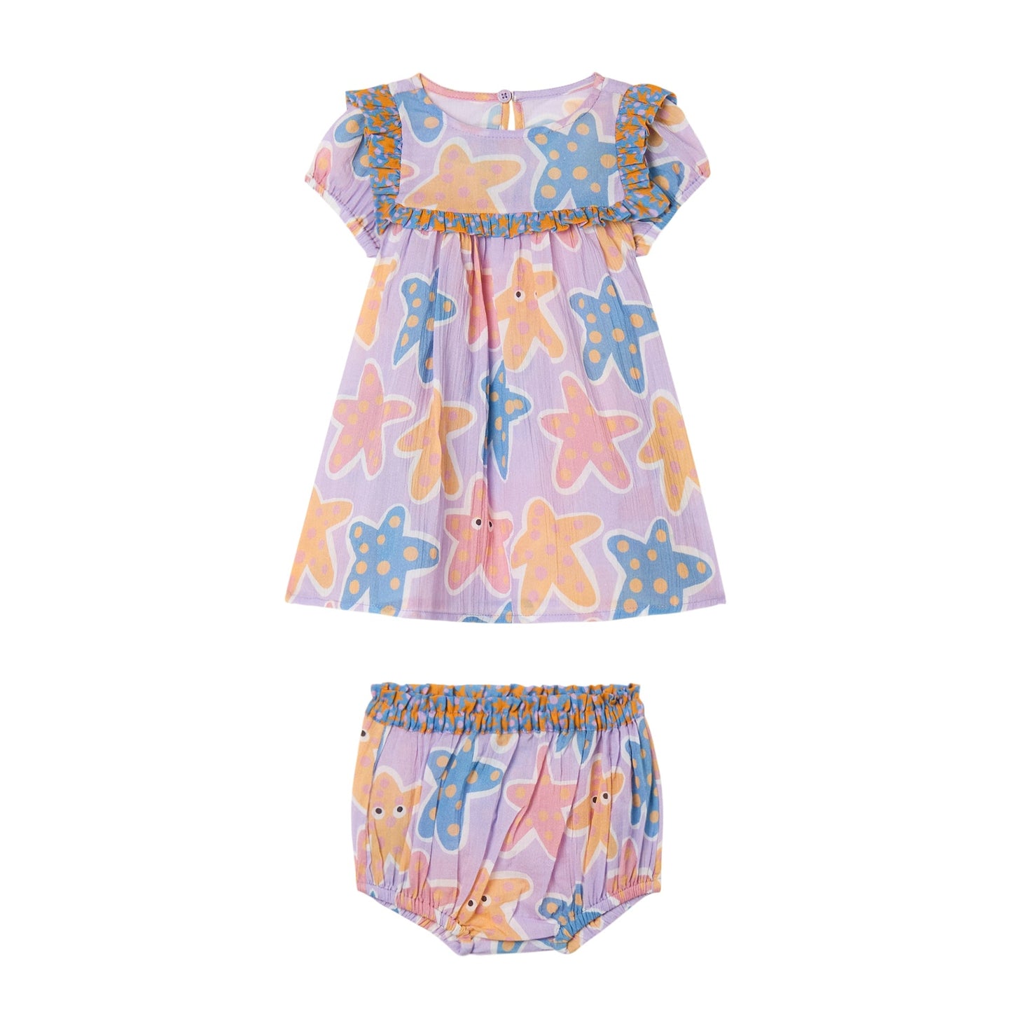 62A.TY1071_Z3603_539MC # Βρεφικό Κοντομάνικο Φόρεμα Starfish