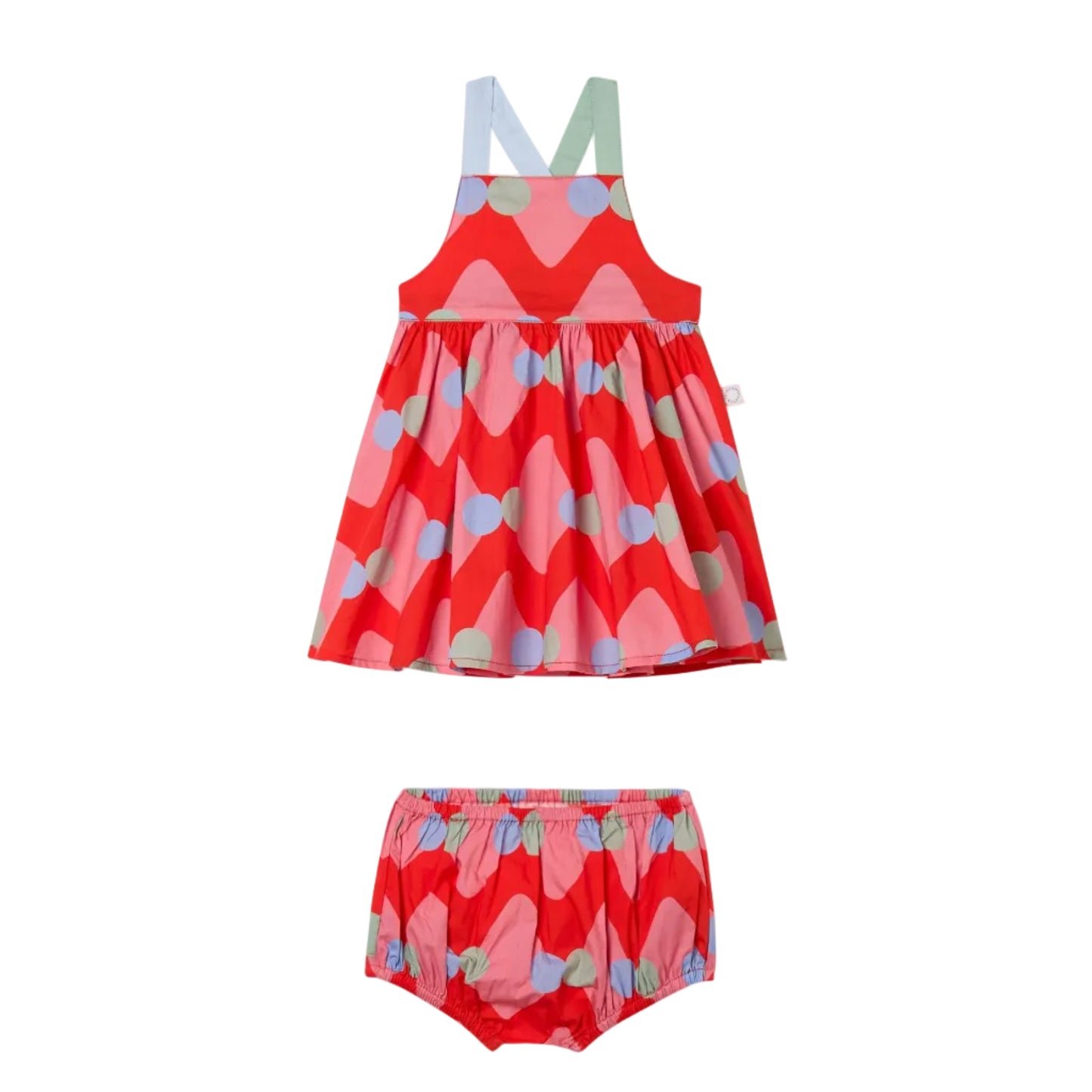 62A.TY1112_Z3604_426MC # Βρεφικό Αμάνικο Φόρεμα Red Waves