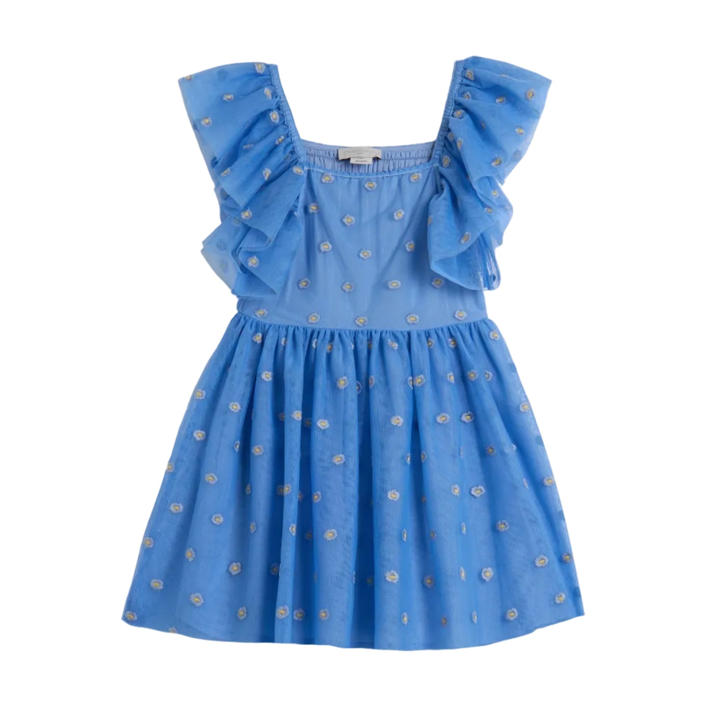 62A.TY1A52_Z3653_636EM # Παιδικό Αμάνικο Τούλινο Φόρεμα Blue Daisies