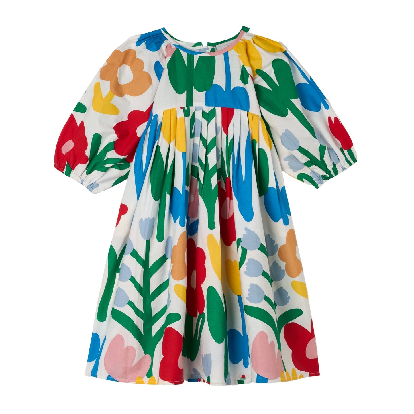 62A.TY1C21_Z3461_101MC # Παιδικό Κοντομάνικo Φόρεμα Flowers