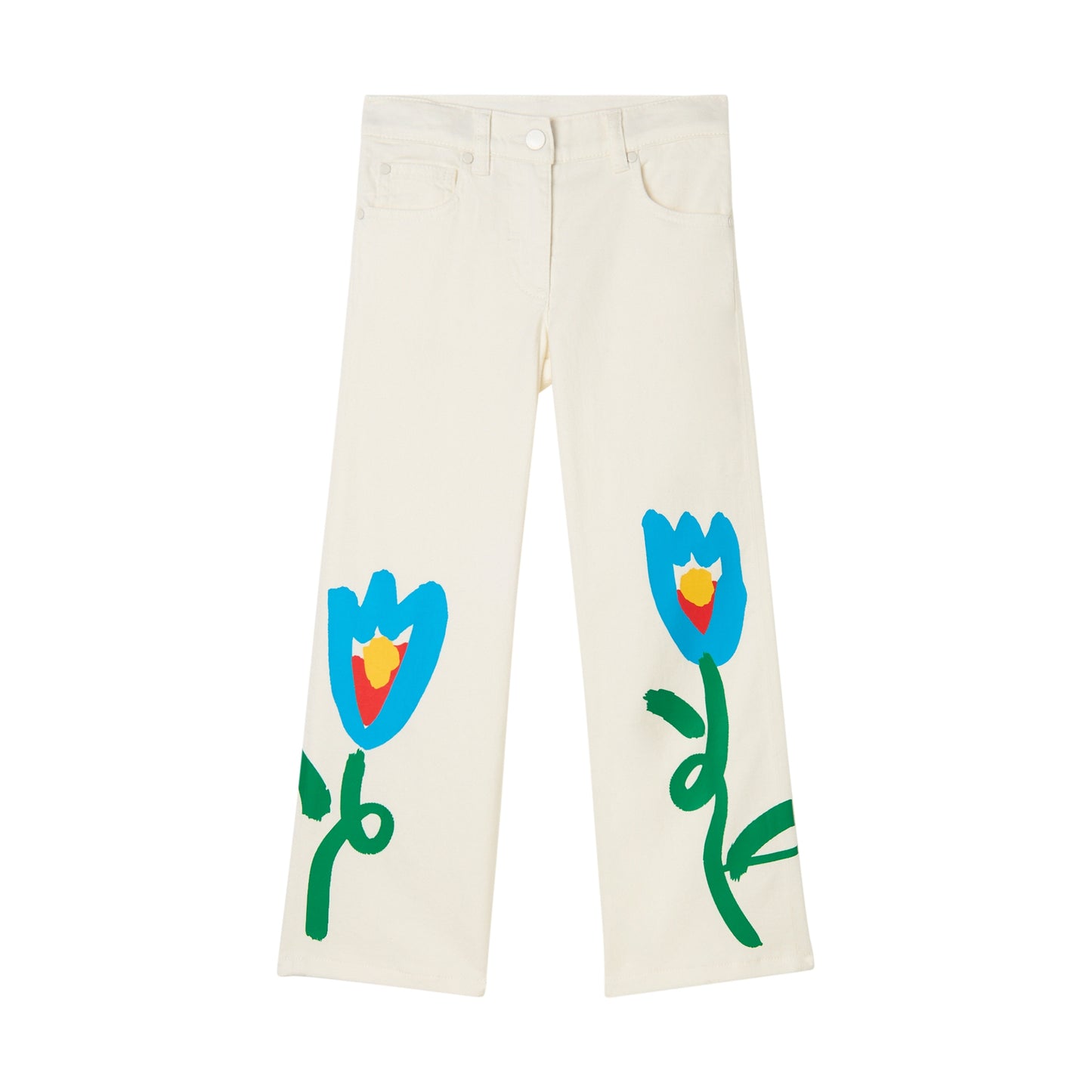 62A.TY6C20_Z0156_101 # Παιδικό Τζιν Παντελόνι Tulips White