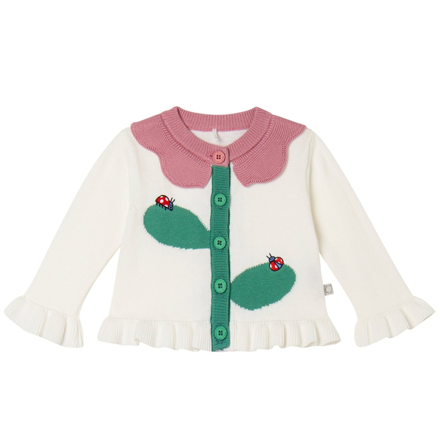 62A.TY9100_Z2423_101 # Βρεφική Πλεκτή Ζακέτα Flower