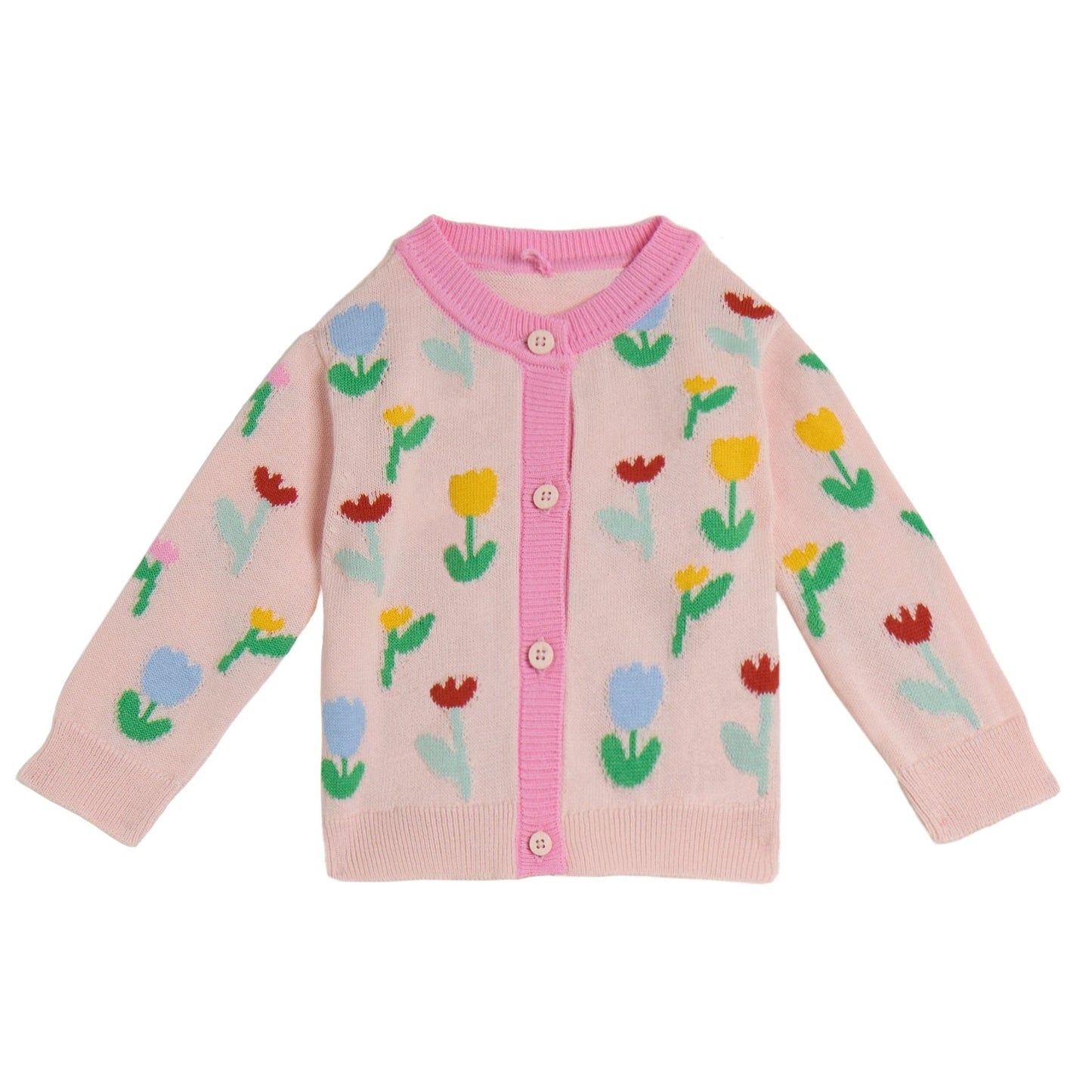 62A.TY9130_Z2423_51Z # Βρεφική Πλεκτή Ζακέτα Tulips