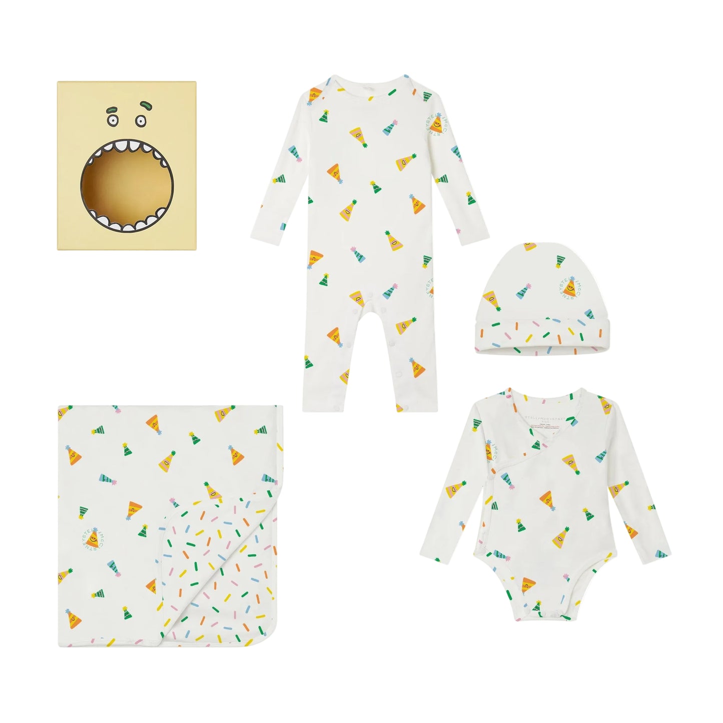 62A.TYB590_Z3644_101MC # Baby Set with Blanket Party Hats