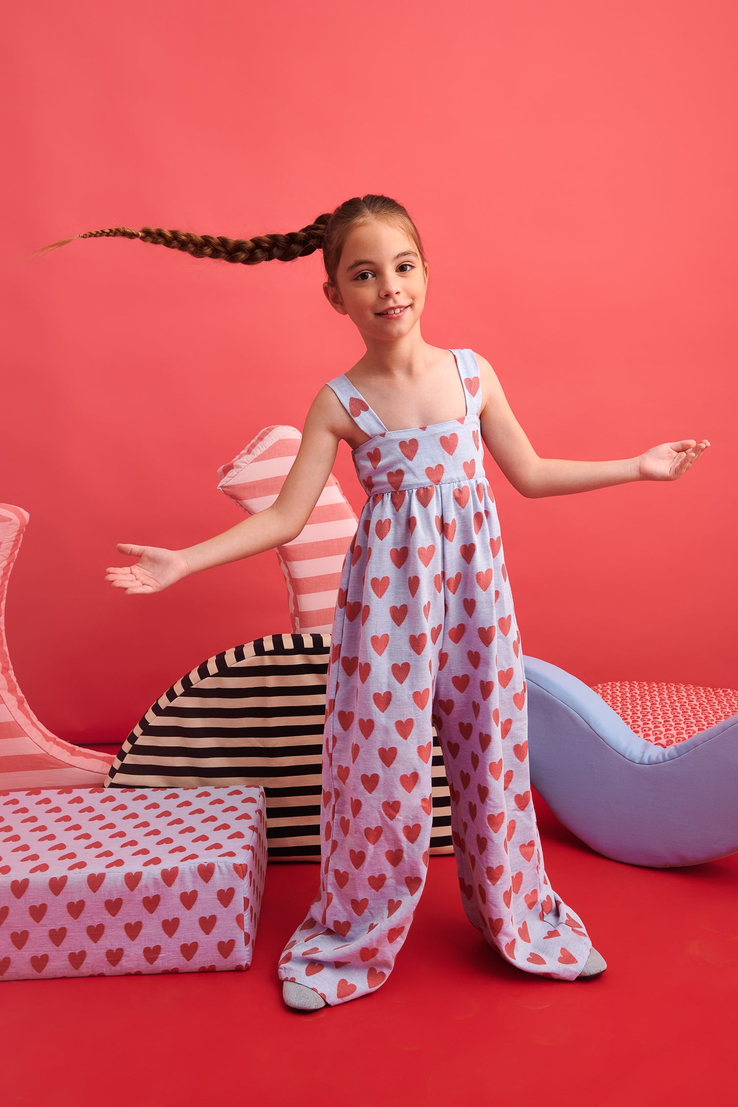 52A.T6044_BICOLOR # Kids Jumpsuit Heartclouds