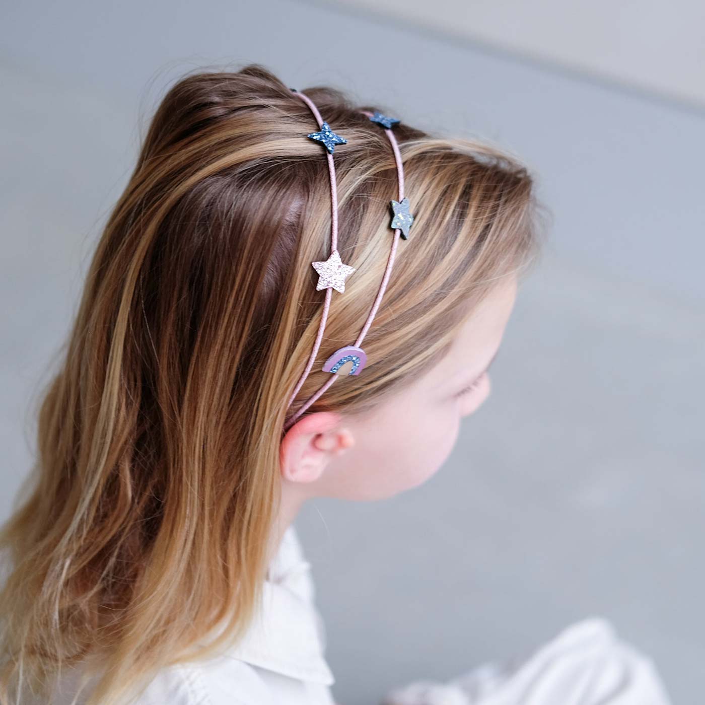 Παιδική Στέκα Μαλλιών Διπλή Rainbow & Star