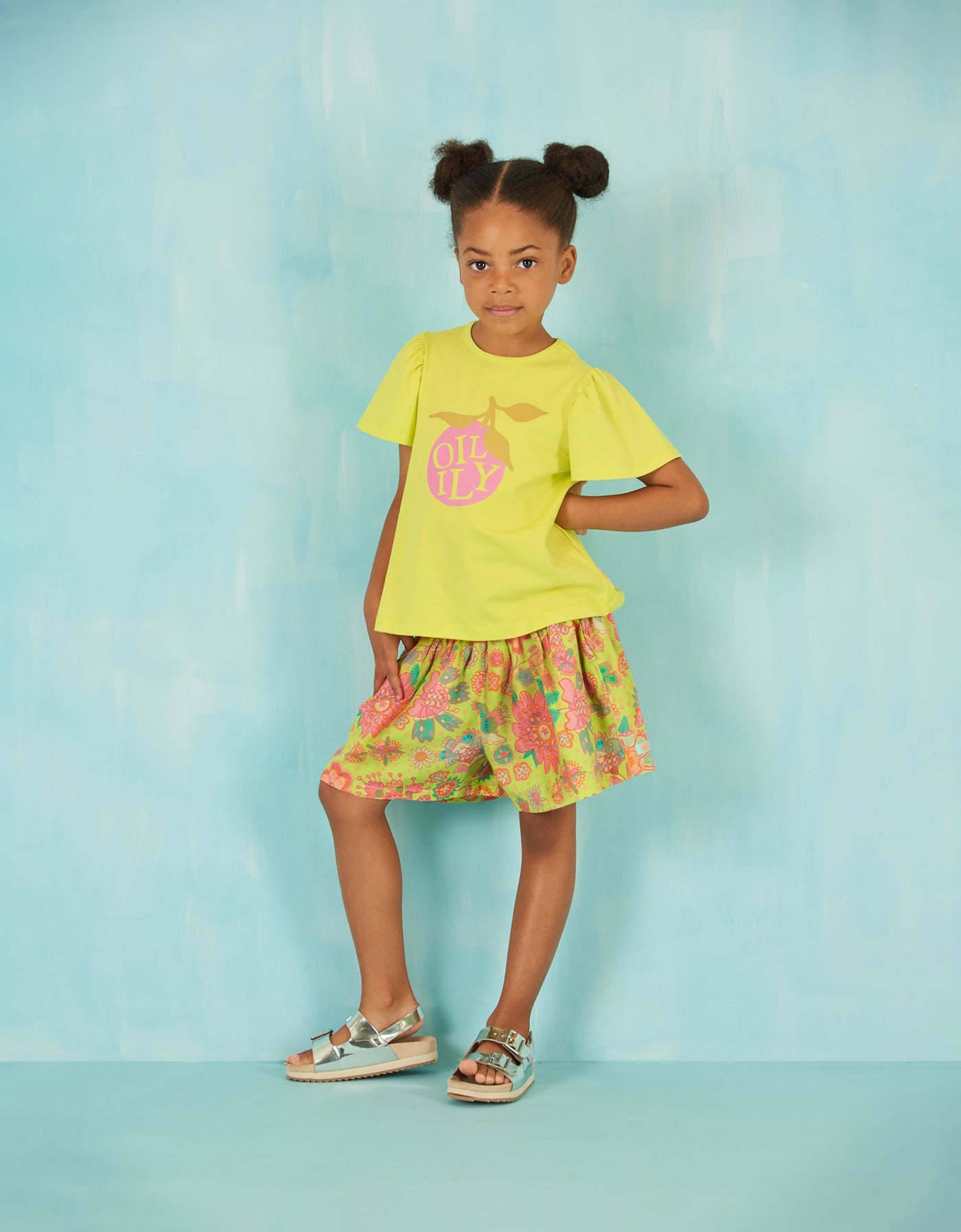 52A.YS25GPA206 # Kids Shorts Parasol Limeade