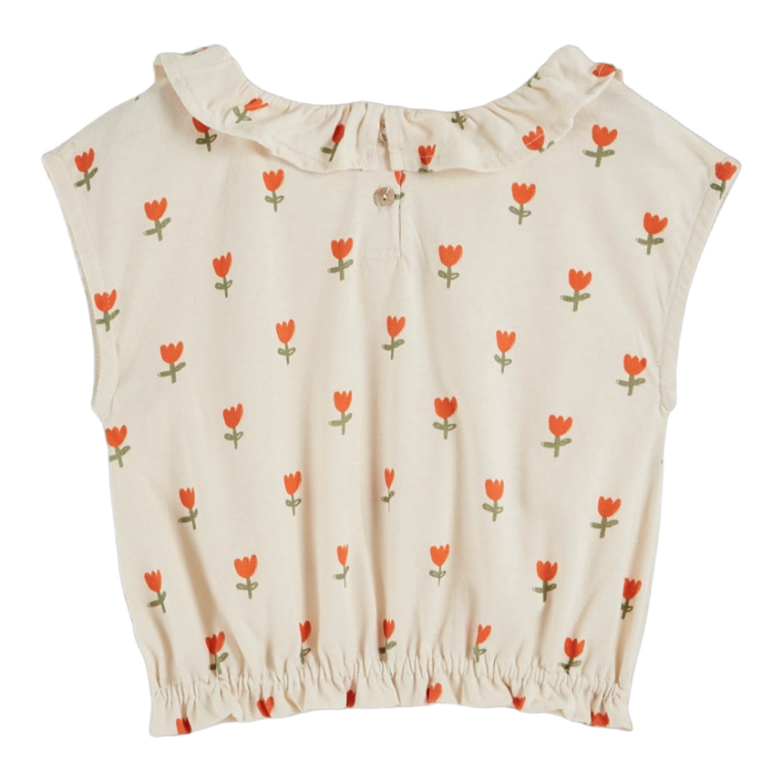 52A.AB111_GRANDETULIPECREME # Kids Sleeveless Blouse Collerette Tulipe