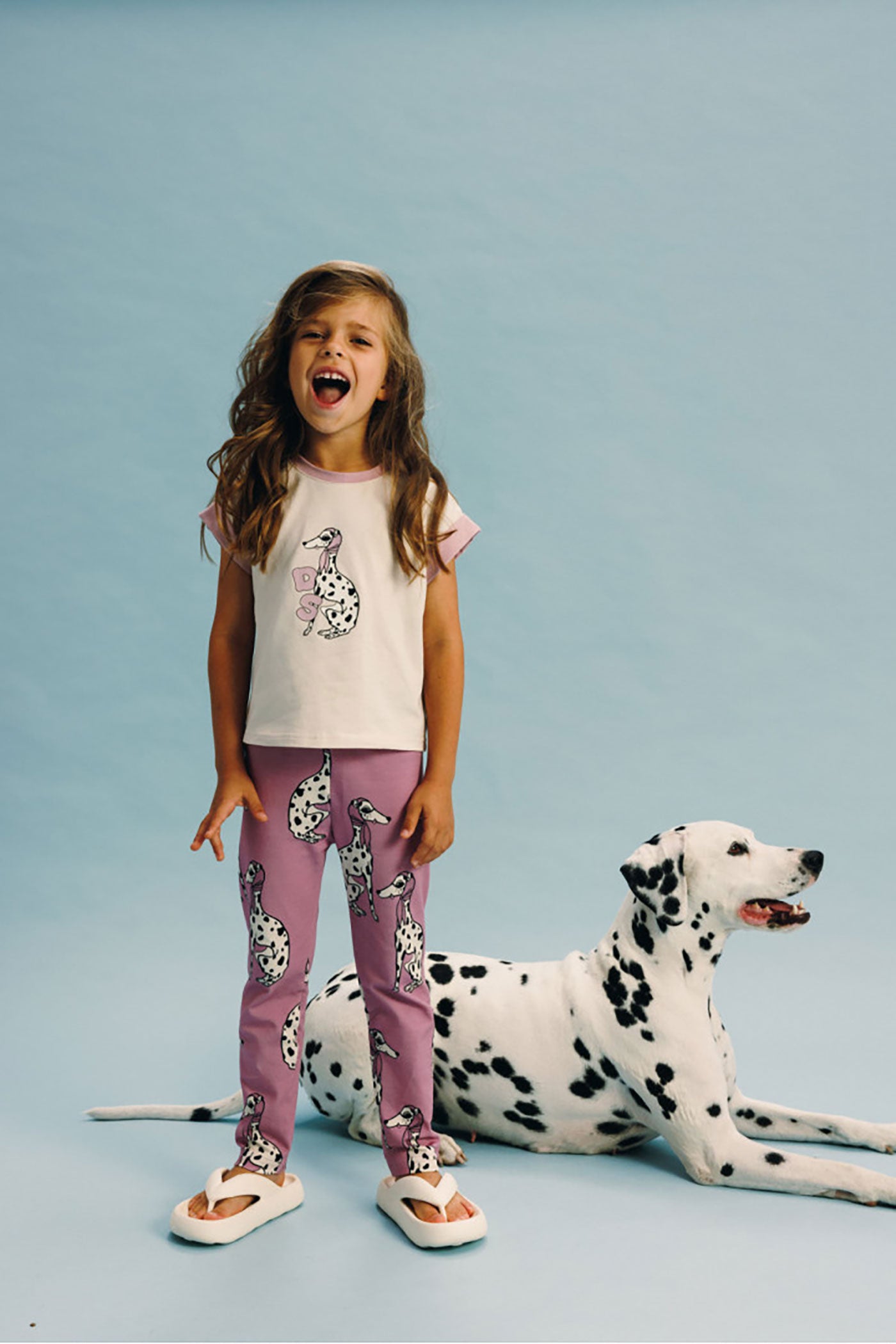 52A.LEGGINGS_DALM_PNK # Kids Leggings Dalmatian Pink