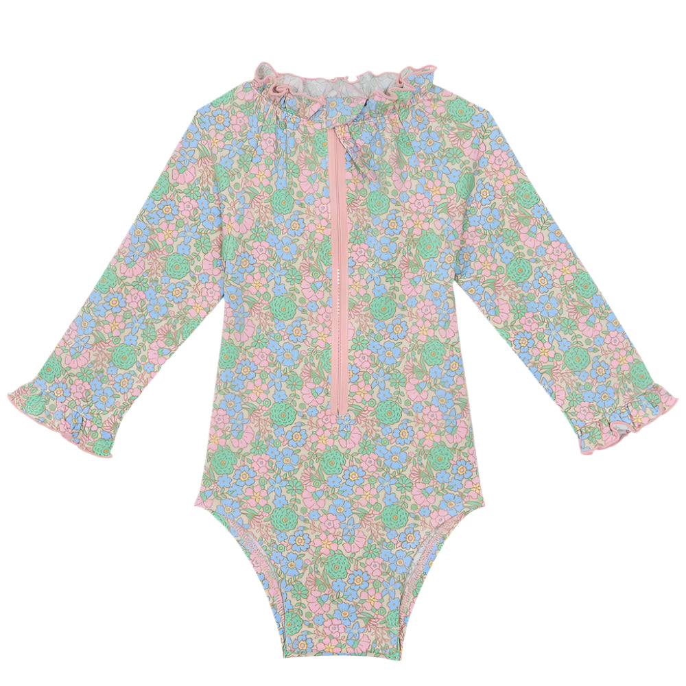 52A.BA38071-50225E # Baby One-Piece Swimsuit Fleur Vintage