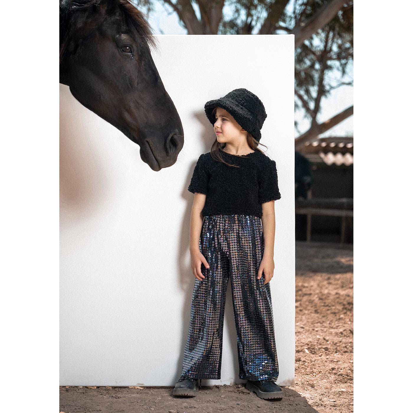 Παιδικό Παντελόνι Παγιέτα Ασημί