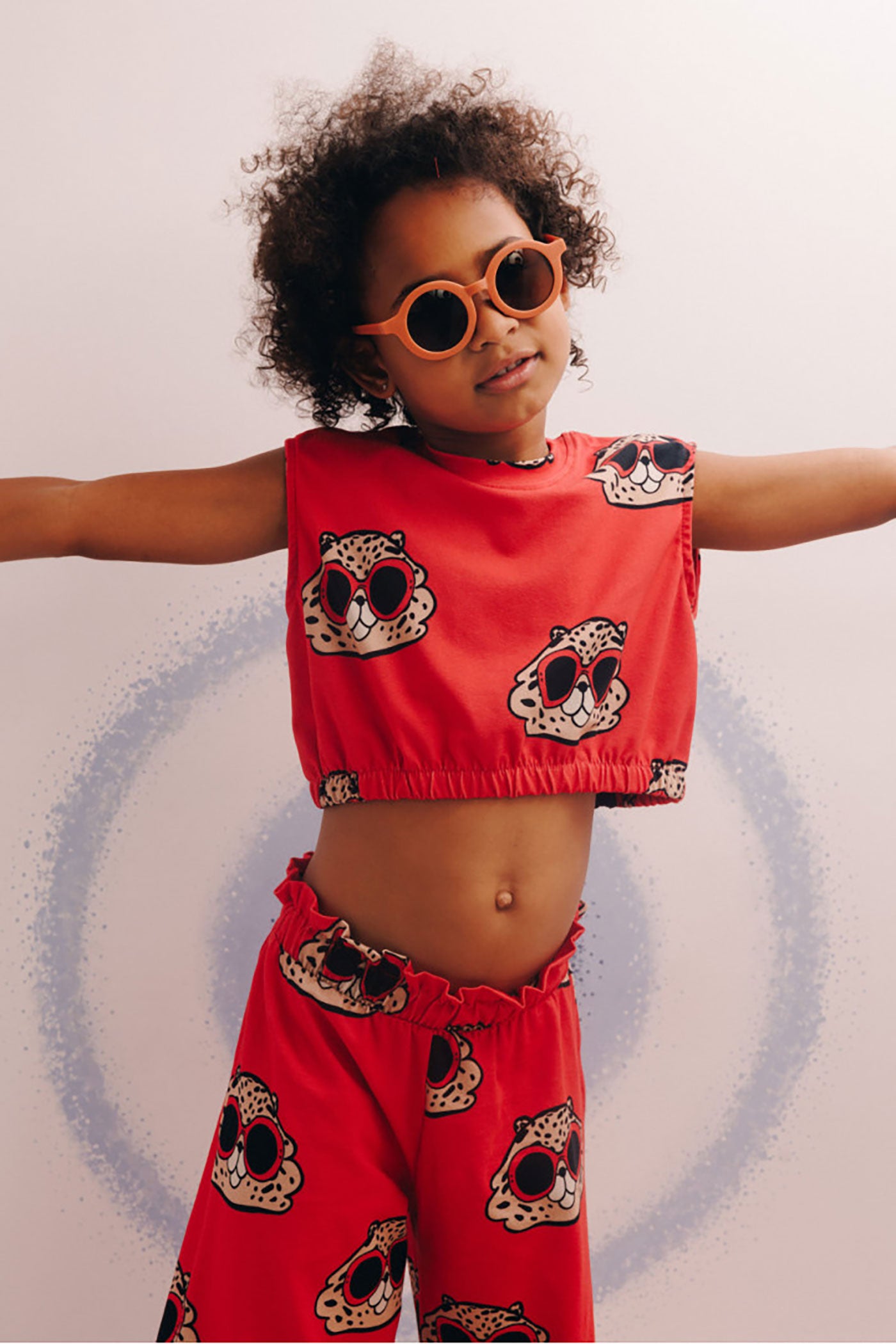 52A.LOOSE_CROP_HMSTR_RED # Kids Crop Top Hamster Red
