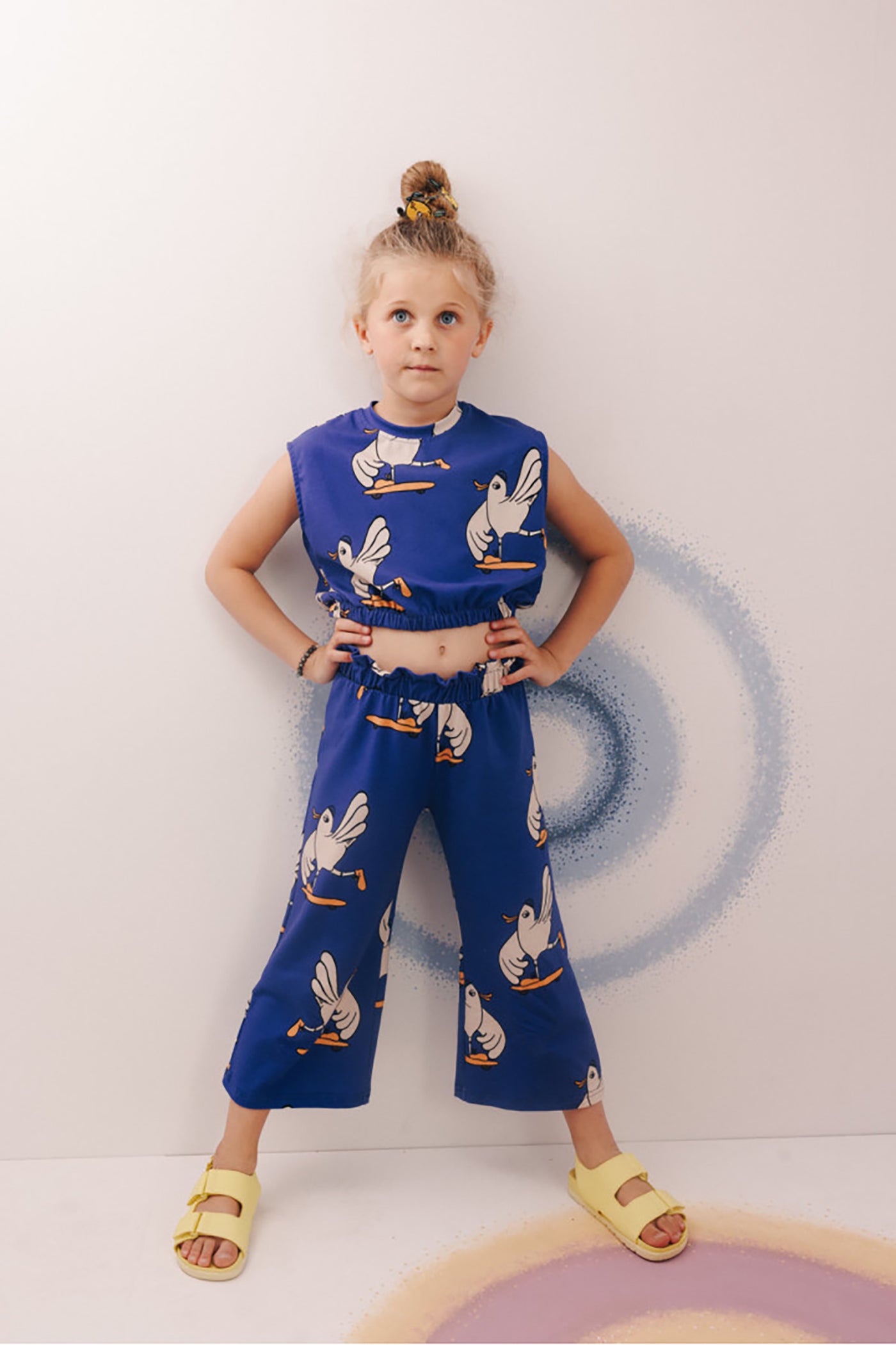 52A.LOOSE_CROP_BIRD_NAV # Kids Crop Top Hi Bird Navy