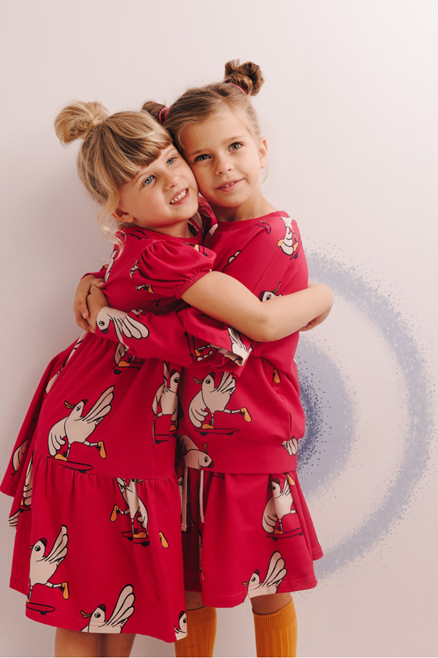 52A.SKIRT_BIRD_P # Kids Skirt Hi Bird Pink