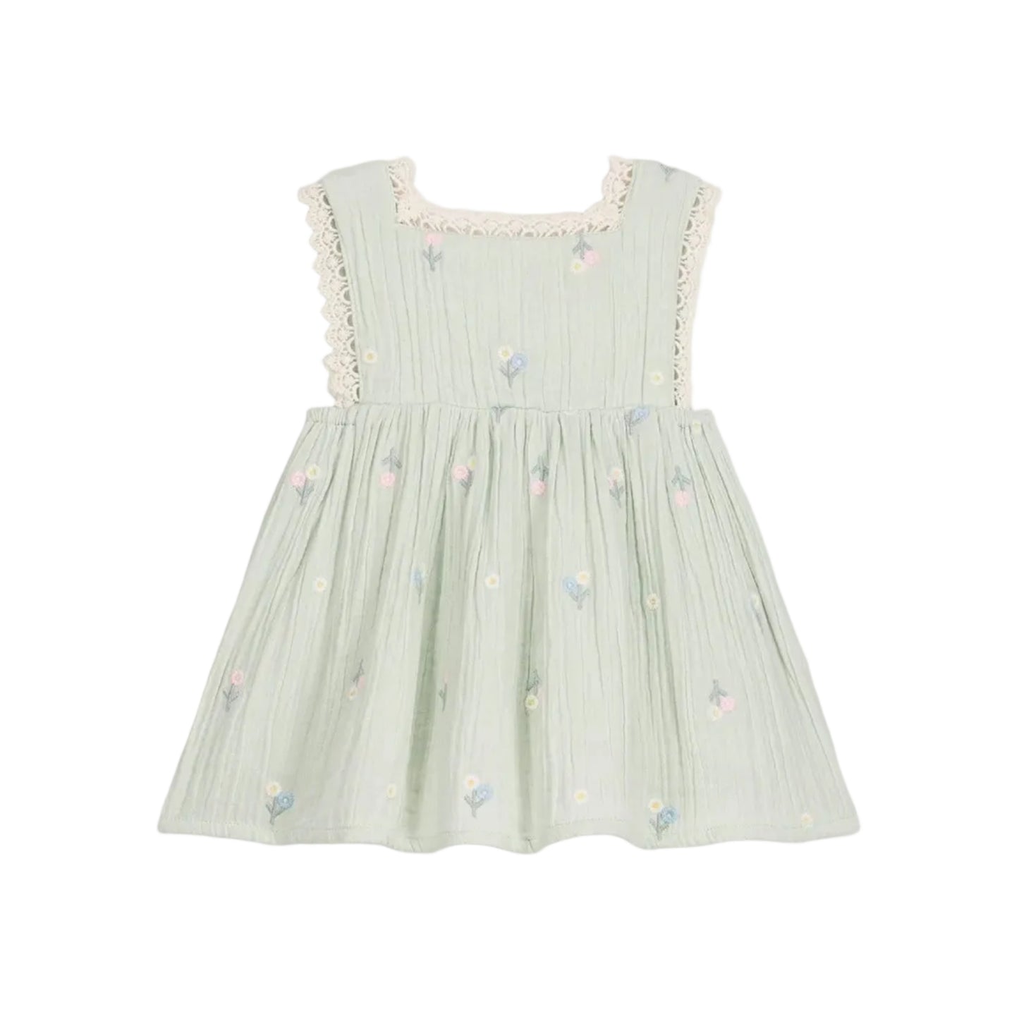 62A.GRI-S0260-BEBE # Baby Sleeveless Dress Aloisa Almond Floral