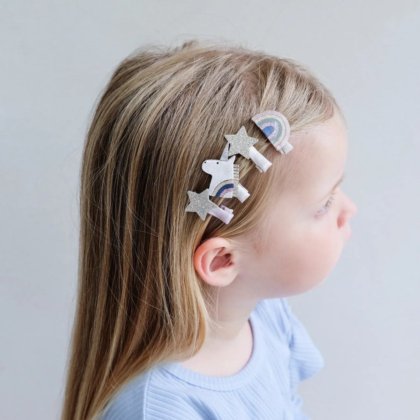 52B.172033-27 # Set of Kids Mini Hair Clip Mini Unicorn