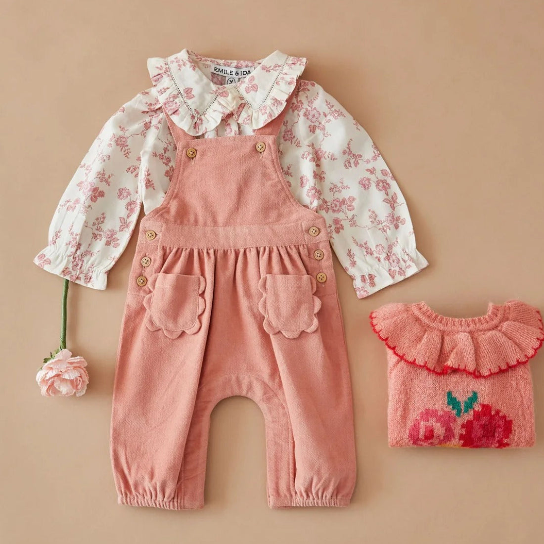 Baby Corduroy Dungaree Fleur