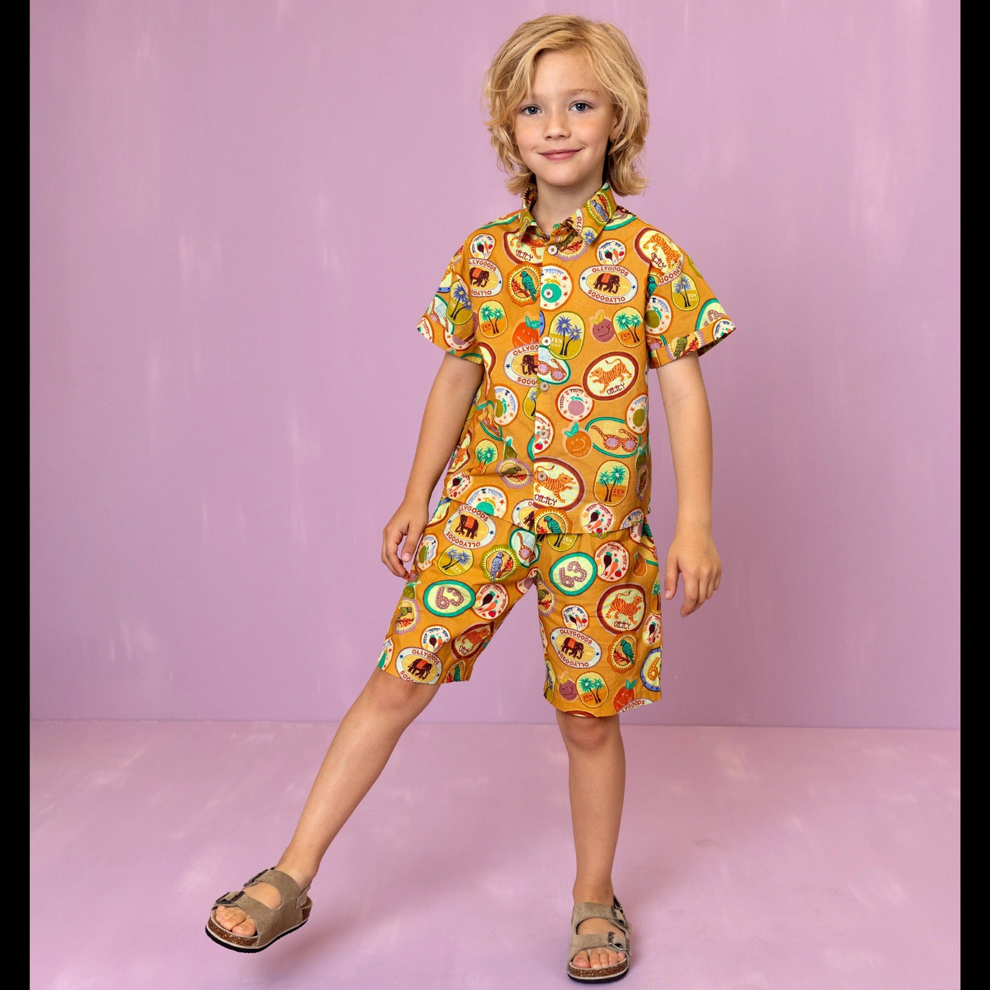 62A.YS26BBL501 # Παιδικό Κοντομάνικο Πουκάμισο Bikkel Amber Gold