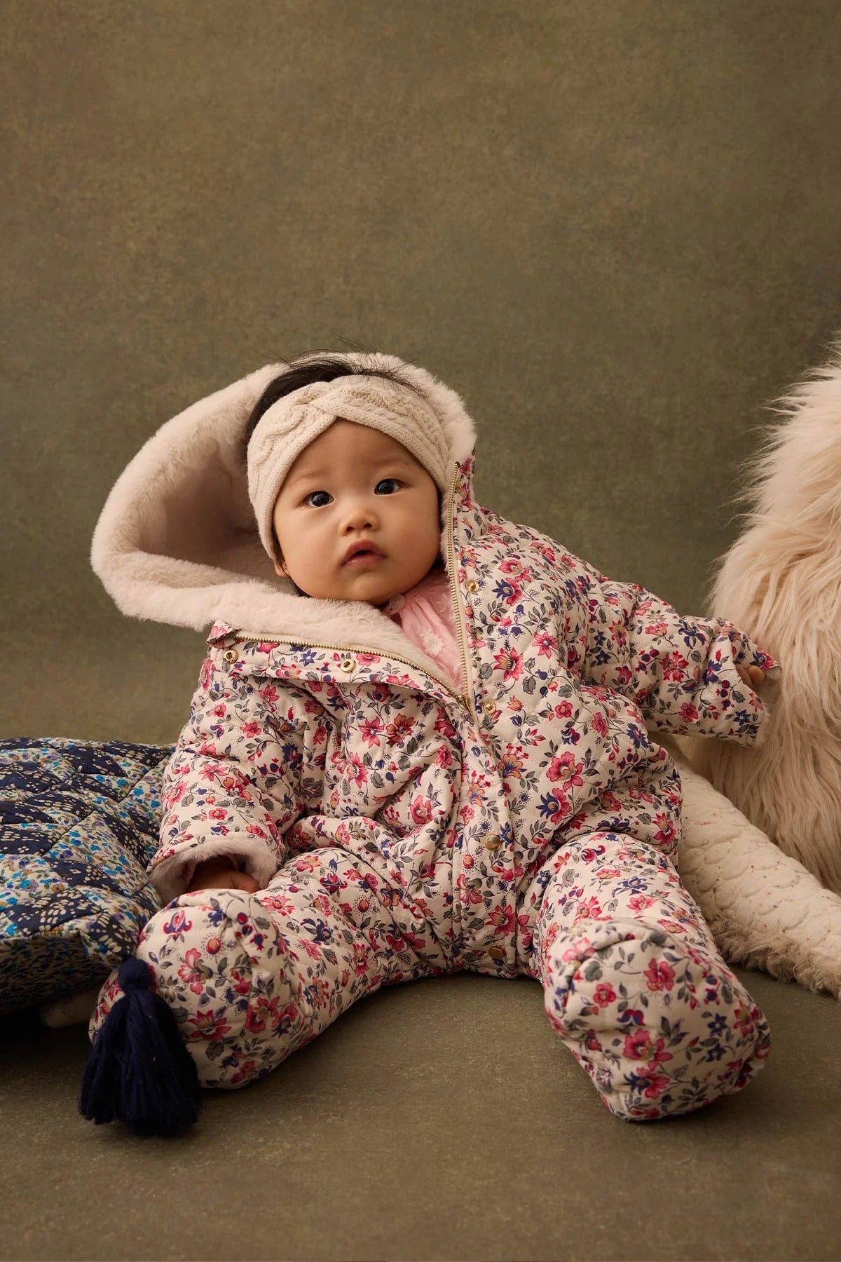 52B.FRC-W25-P0087 # Βρεφική Φόρμα Εξόδου Kirina Cream Wild Flowers