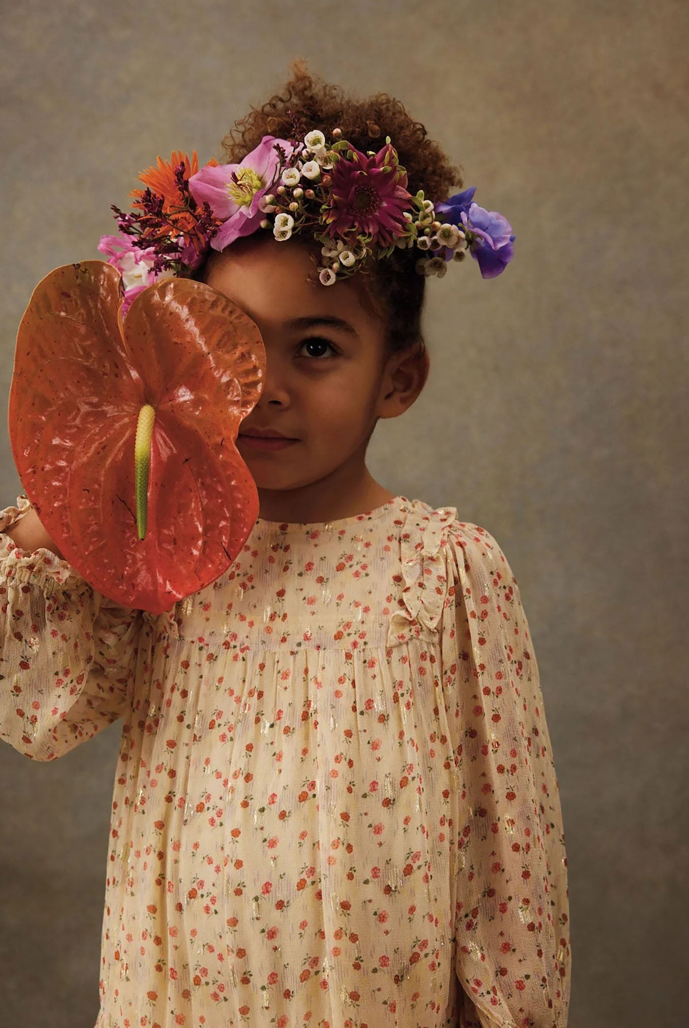 52B.GRI-W25-S0130 # Παιδικό Φόρεμα Nyna Creamy Misty Laurels