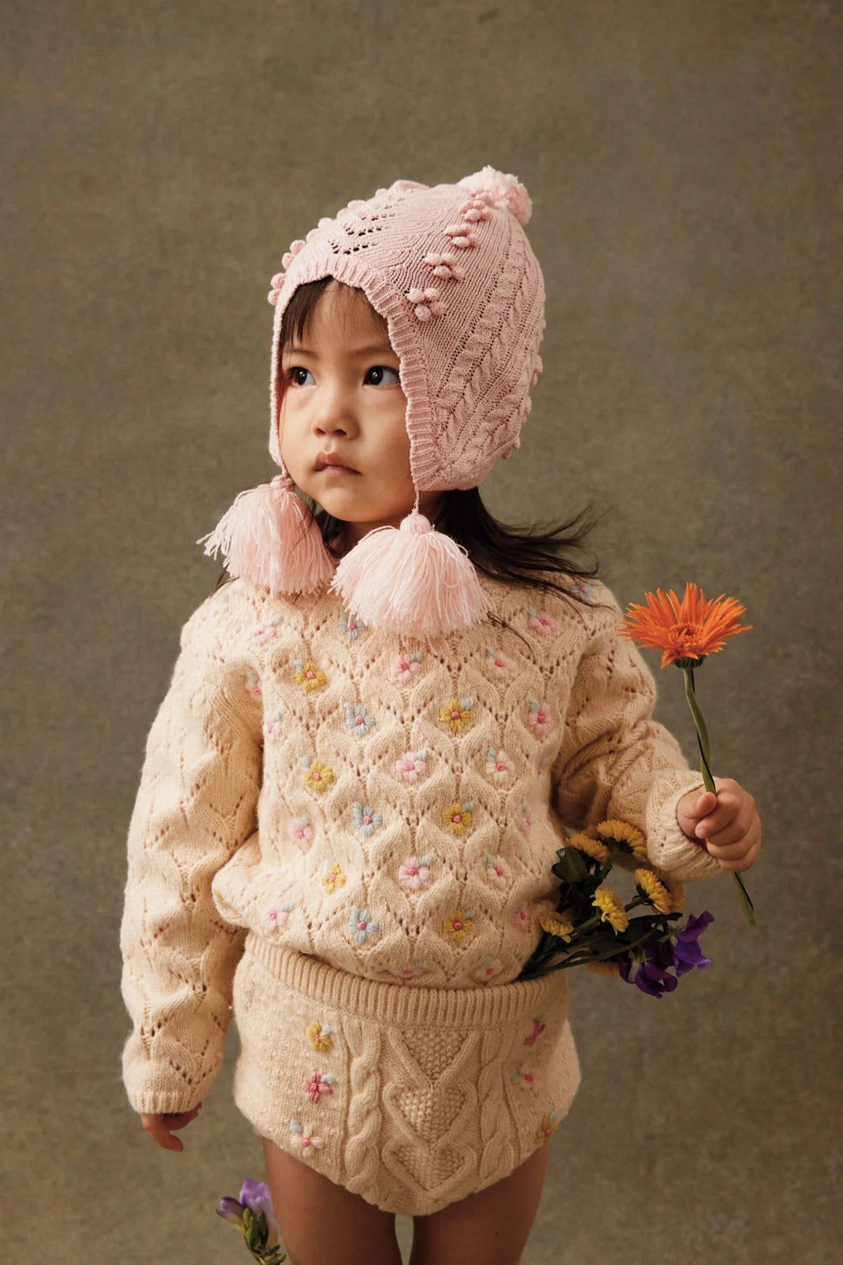 52B.GAC-W25-B0008 # Βρεφικό Σκουφί Isolina Blush