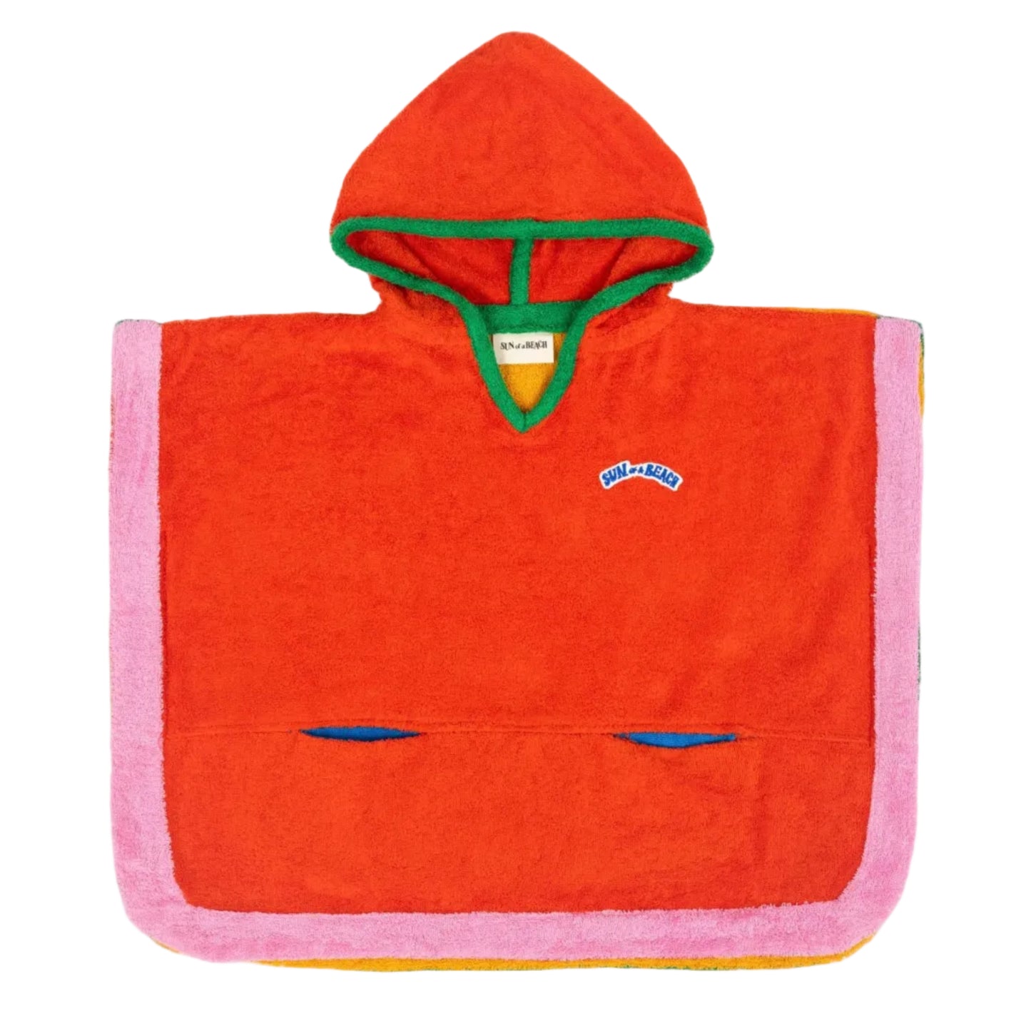62A.KP/M/OR-SF-BBP # Kids Poncho Bathrobe Multi Orange