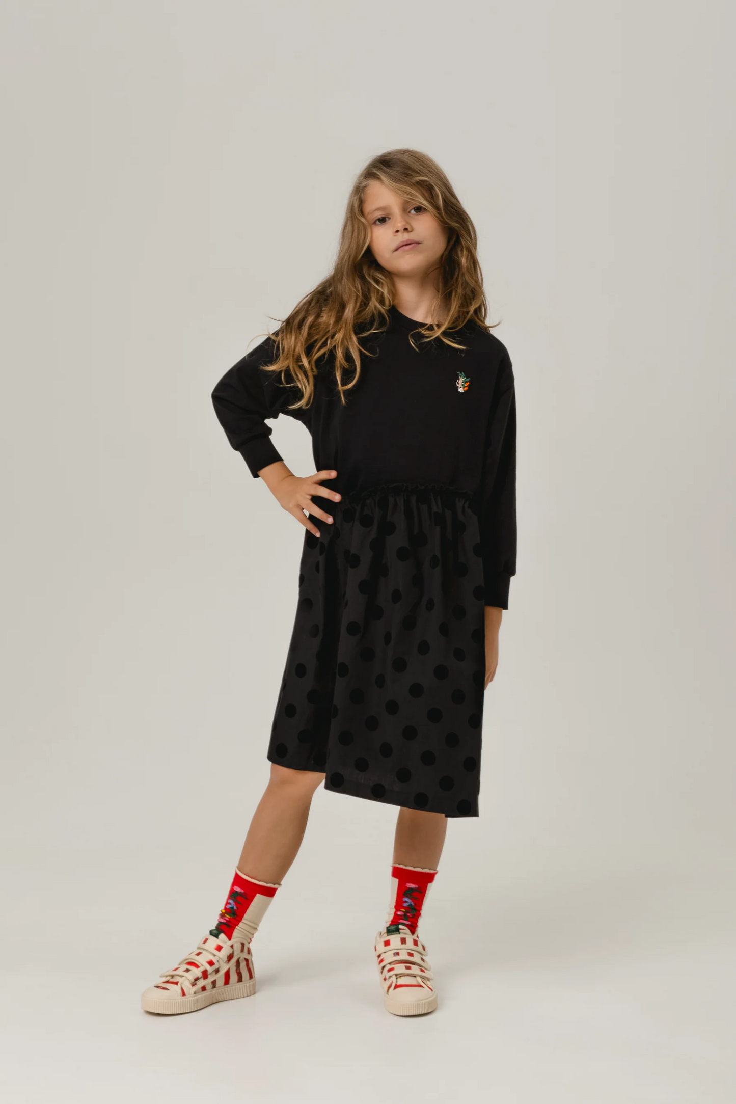 52B.DRE0279059 # Kids Long-Sleeved Dress Berta Dunkel