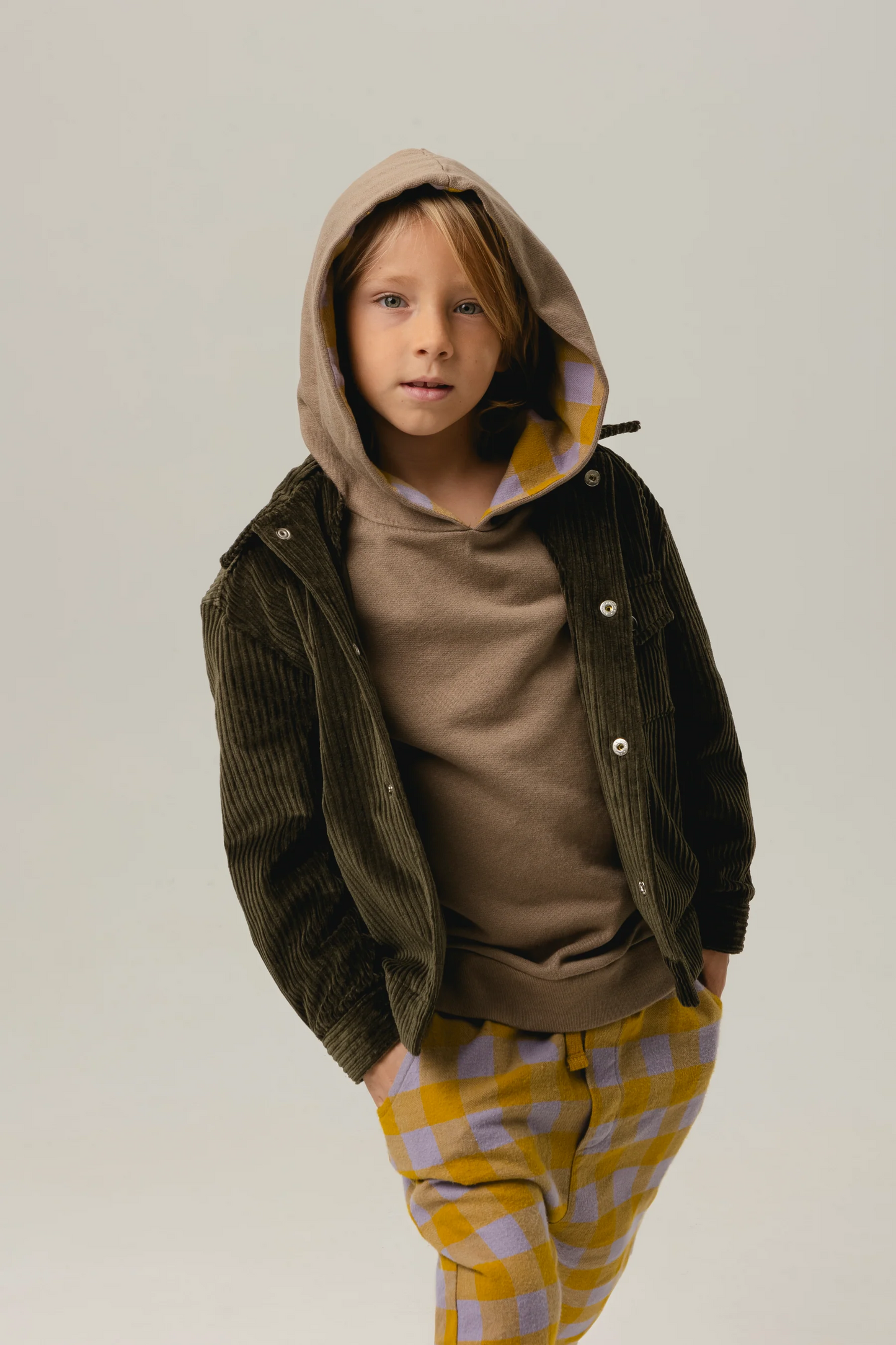 52B.OVS0238014 # Kids Corduroy Shirt Mauricio Khaki