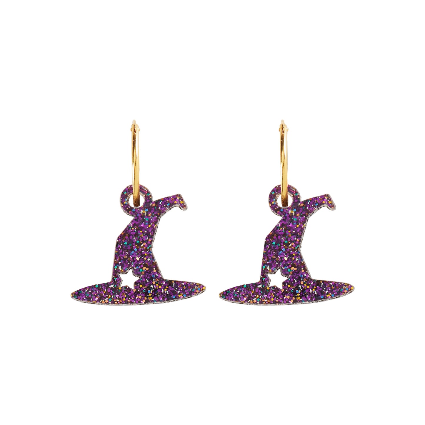 99.EARHATPURPLEGL # Kids Hat Purple Earrings