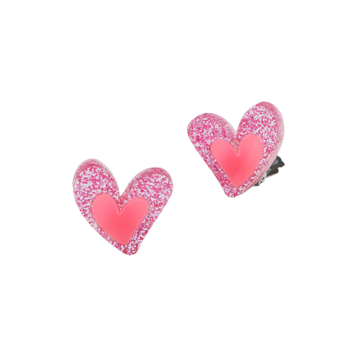 99.EARHEARTS # Παιδικά Σκουλαρίκια με Κλιπ Glitter Hearts