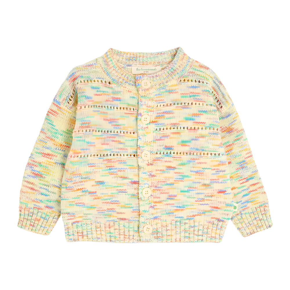 52A.METEOR-3651-251 # Baby Knitted Cardigan Space Dye