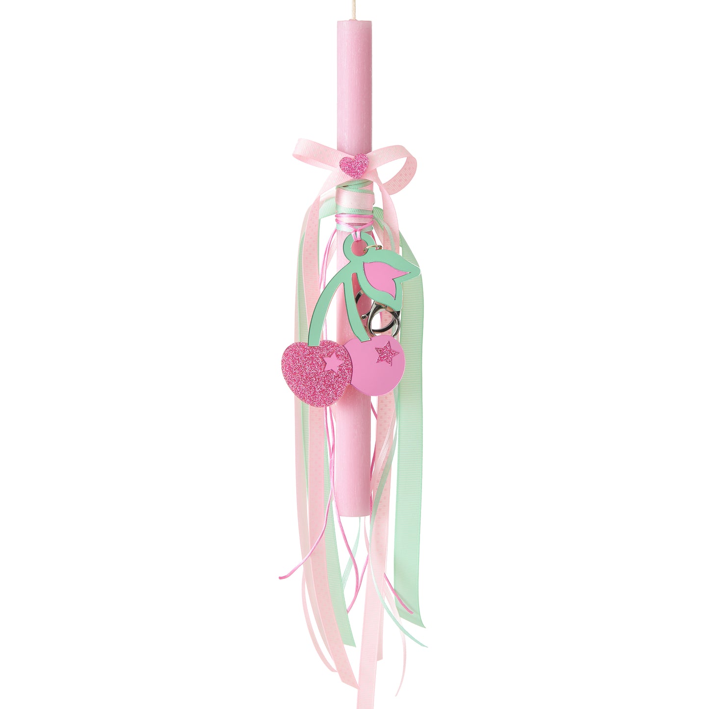 99.CANDLECHERRIES # Easter Candle with Keyring Cherries