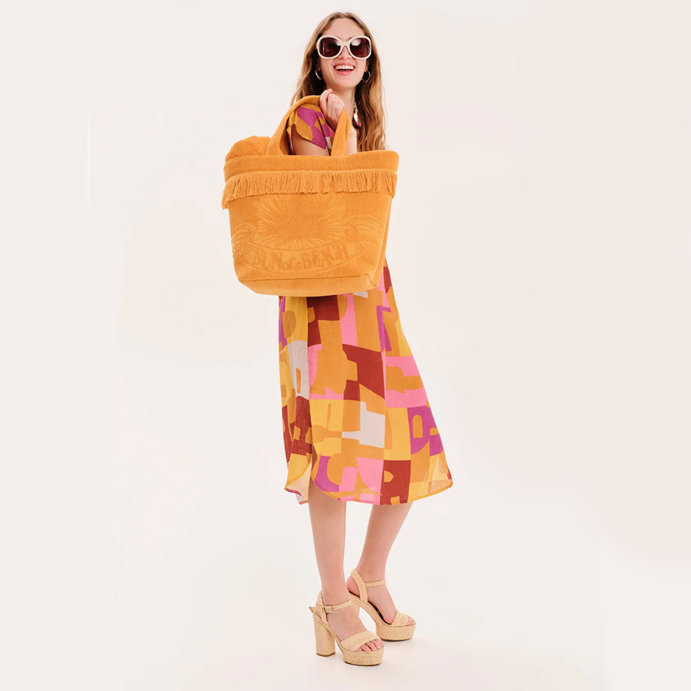 52A.MBB/SF # Τσάντα Παραλίας Μικρή All Day Basket Sunflower